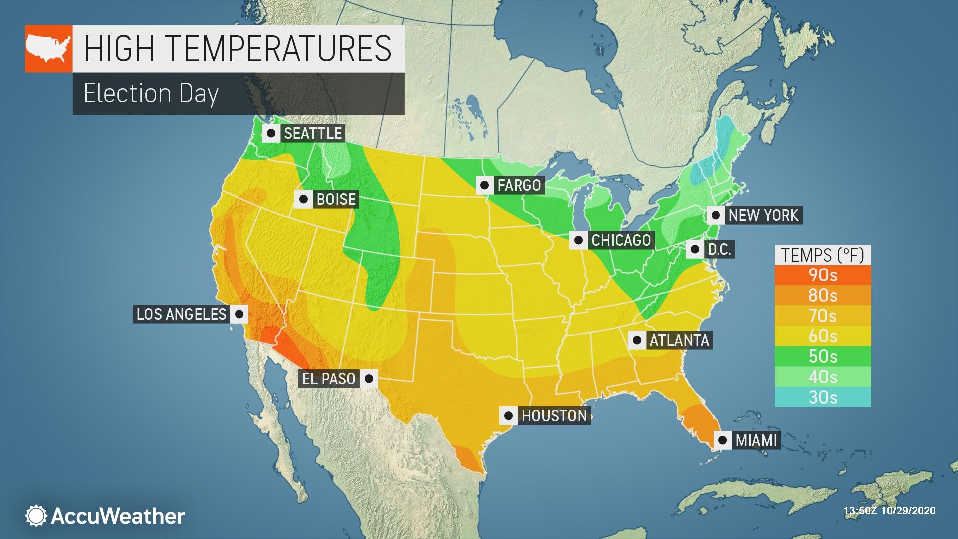 What will the weather be like on Election Day? A national Nov. 3