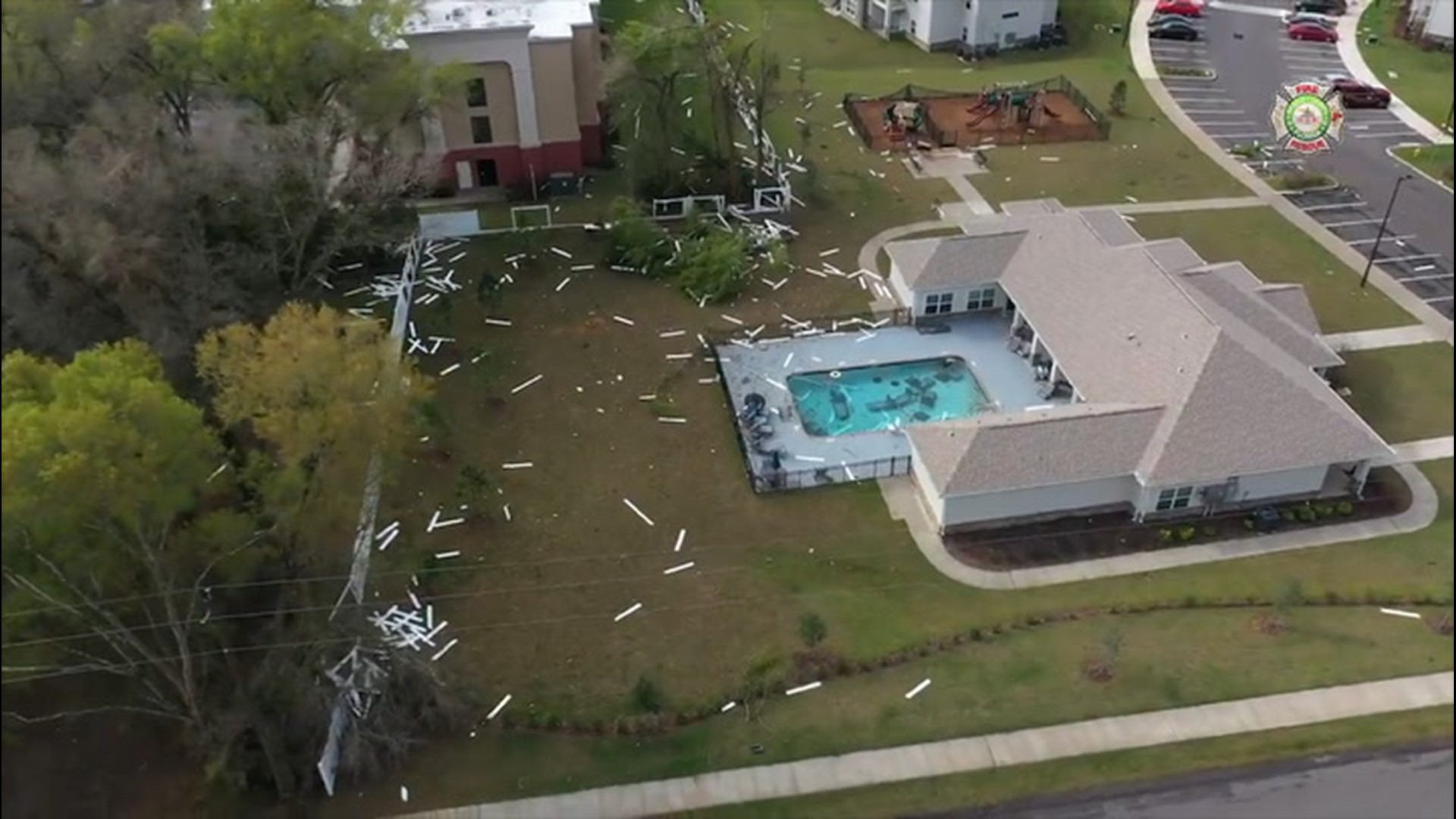 Homes and fences were damaged after a thunderstorm swept through Tampa, Florida, on March 3.