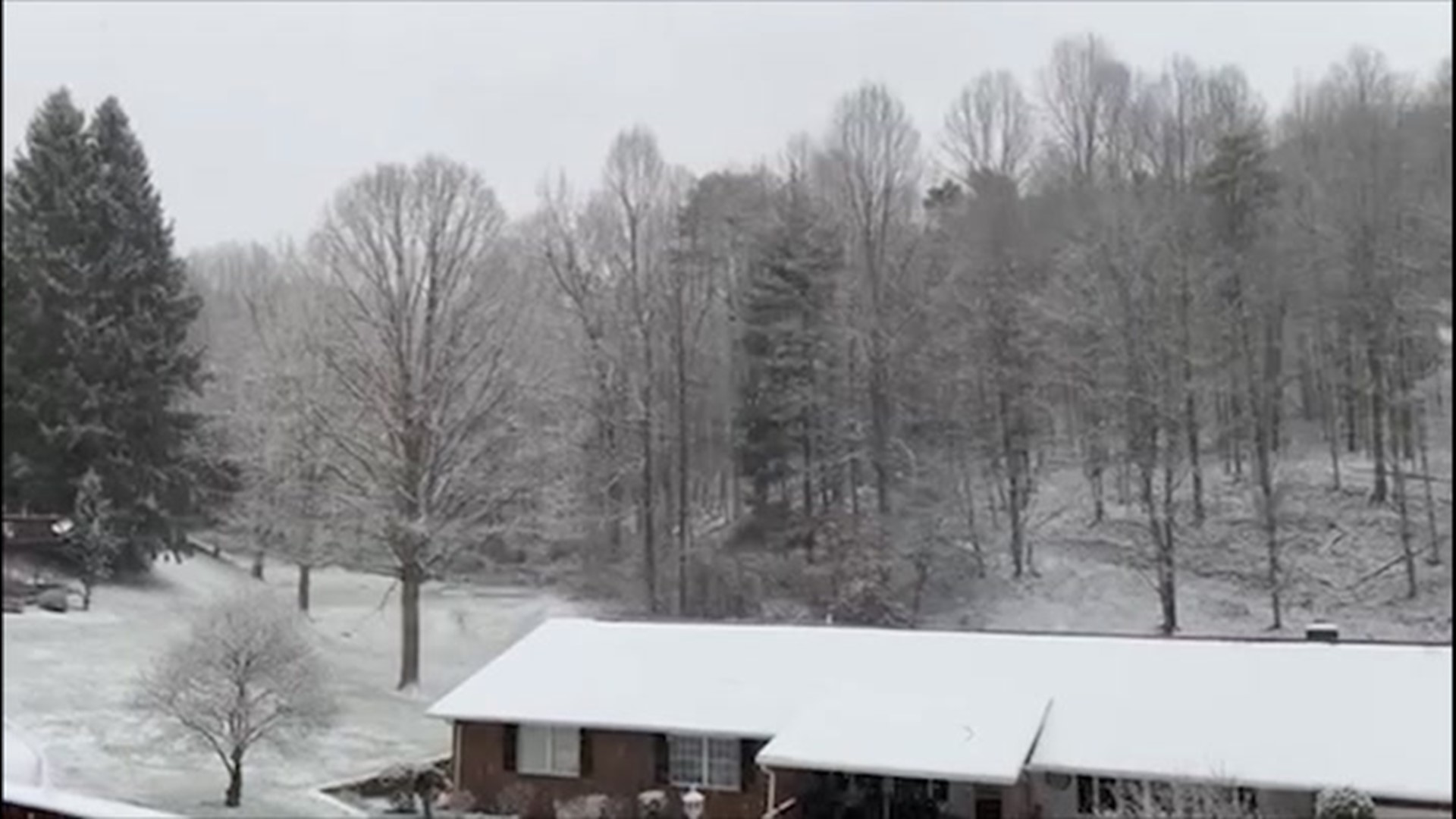 Snow coated the ground in Sissonville, West Virginia, early Saturday, Jan. 16, just north of Charleston.