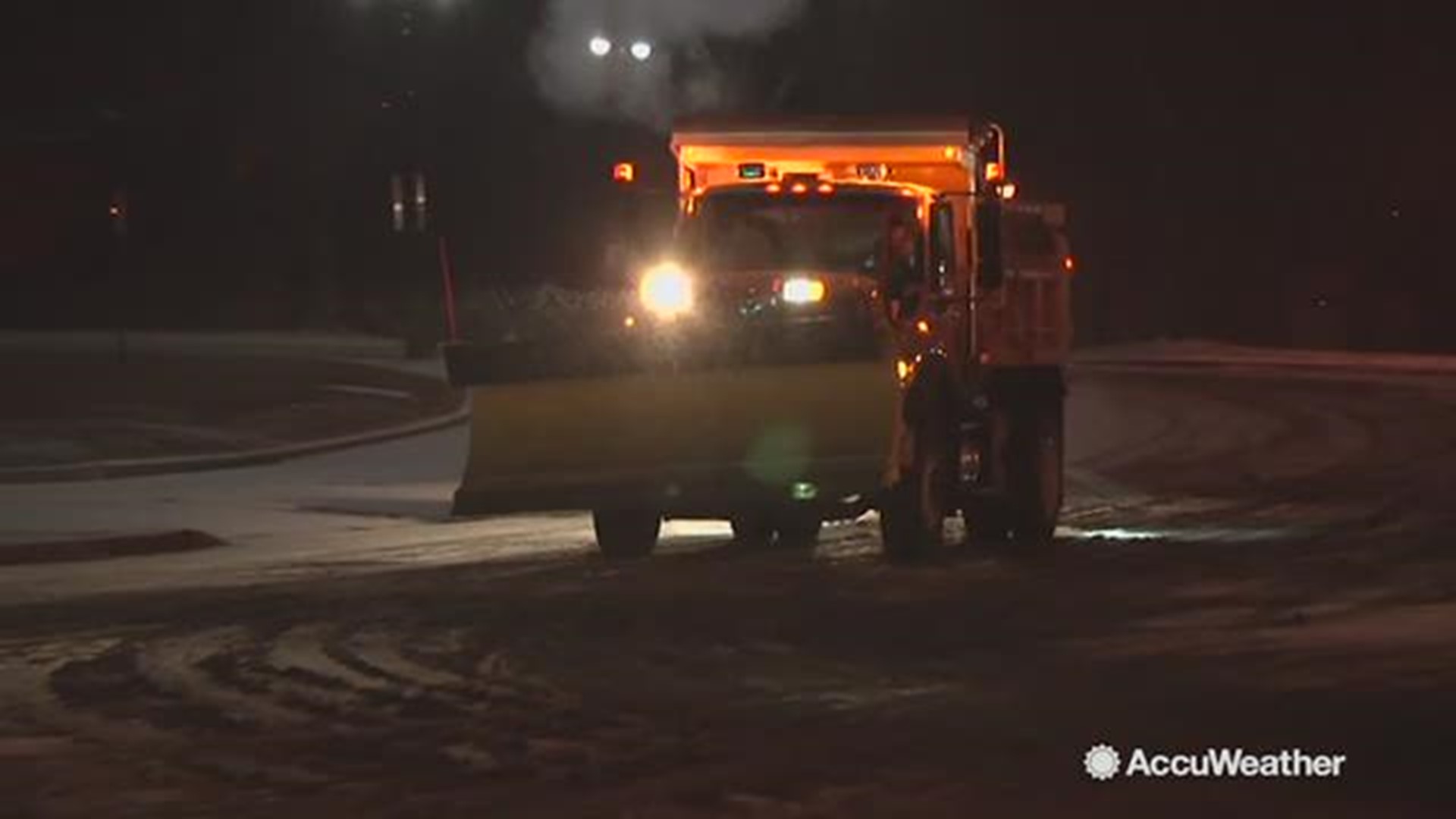 Snow fell hard on Albany, New York on Jan 19. The plow trucks in the area are working around the clock to make sure that the streets are safe to drive on.