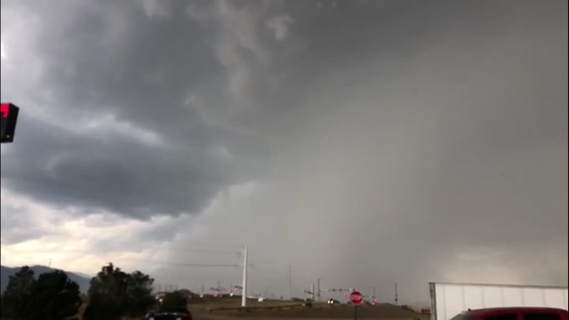 Reed Timmer captured intense footage of hail on I-25 near Colorado Springs, Colorado, on Aug. 5.