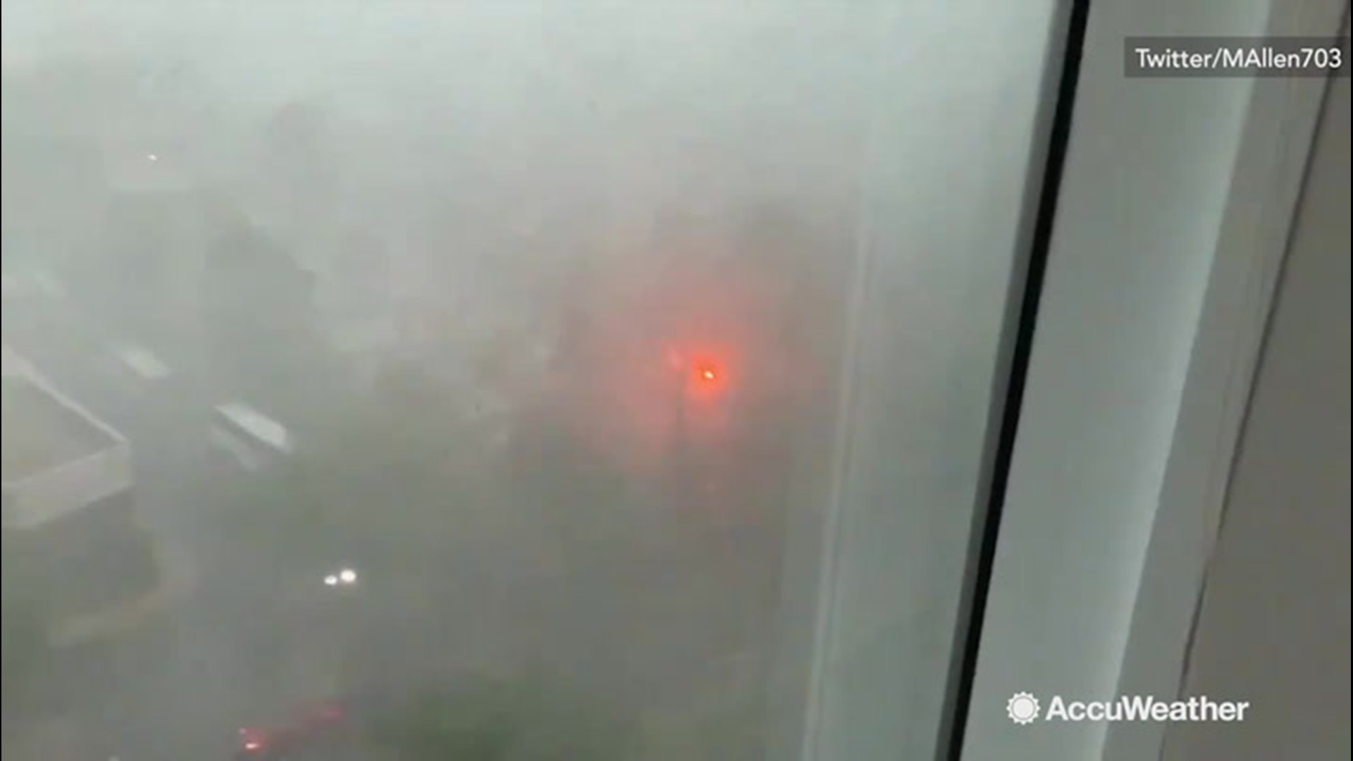 A storm in Arlington, Virginia caused a transformer to explode on May 23.