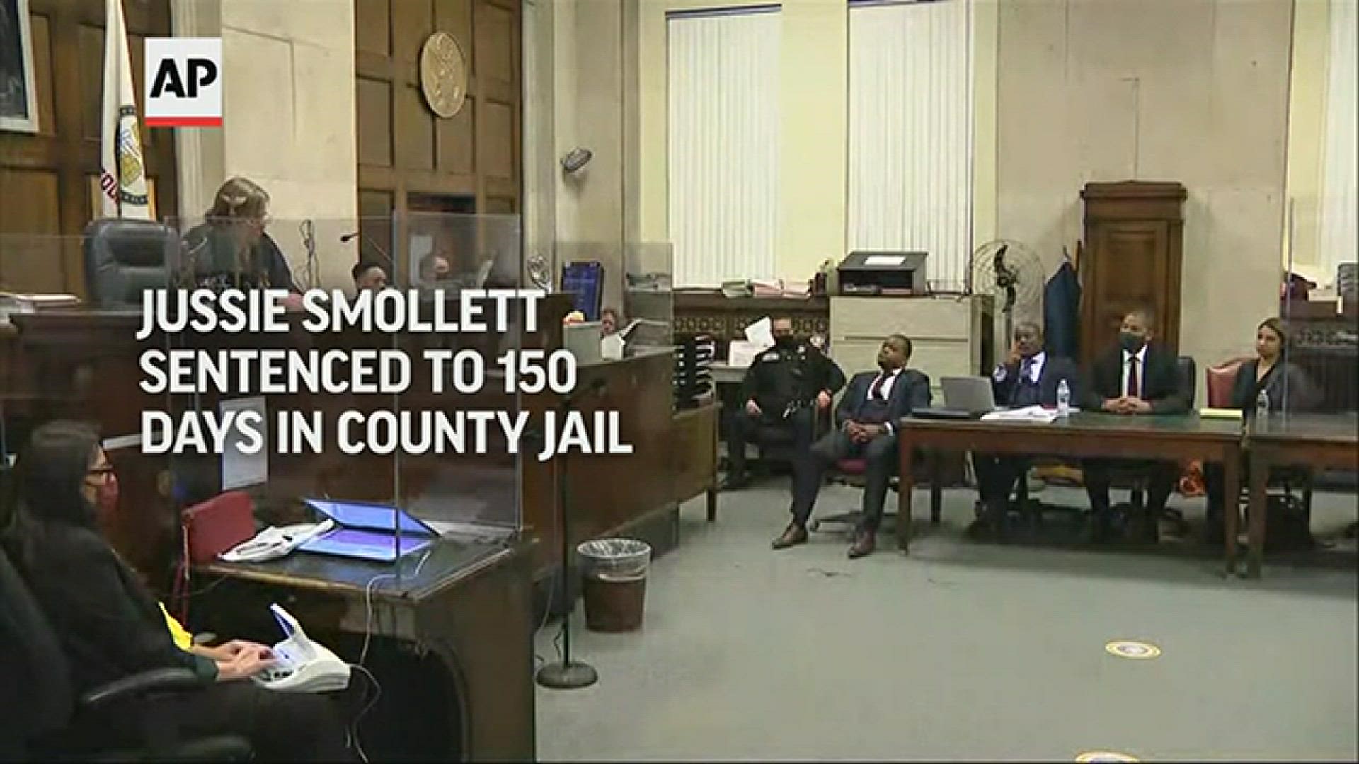 Jussie Smollett was sentenced to 150 days in jail for lying to police about a racist and homophobic attack that the former “Empire” actor orchestrated himself.