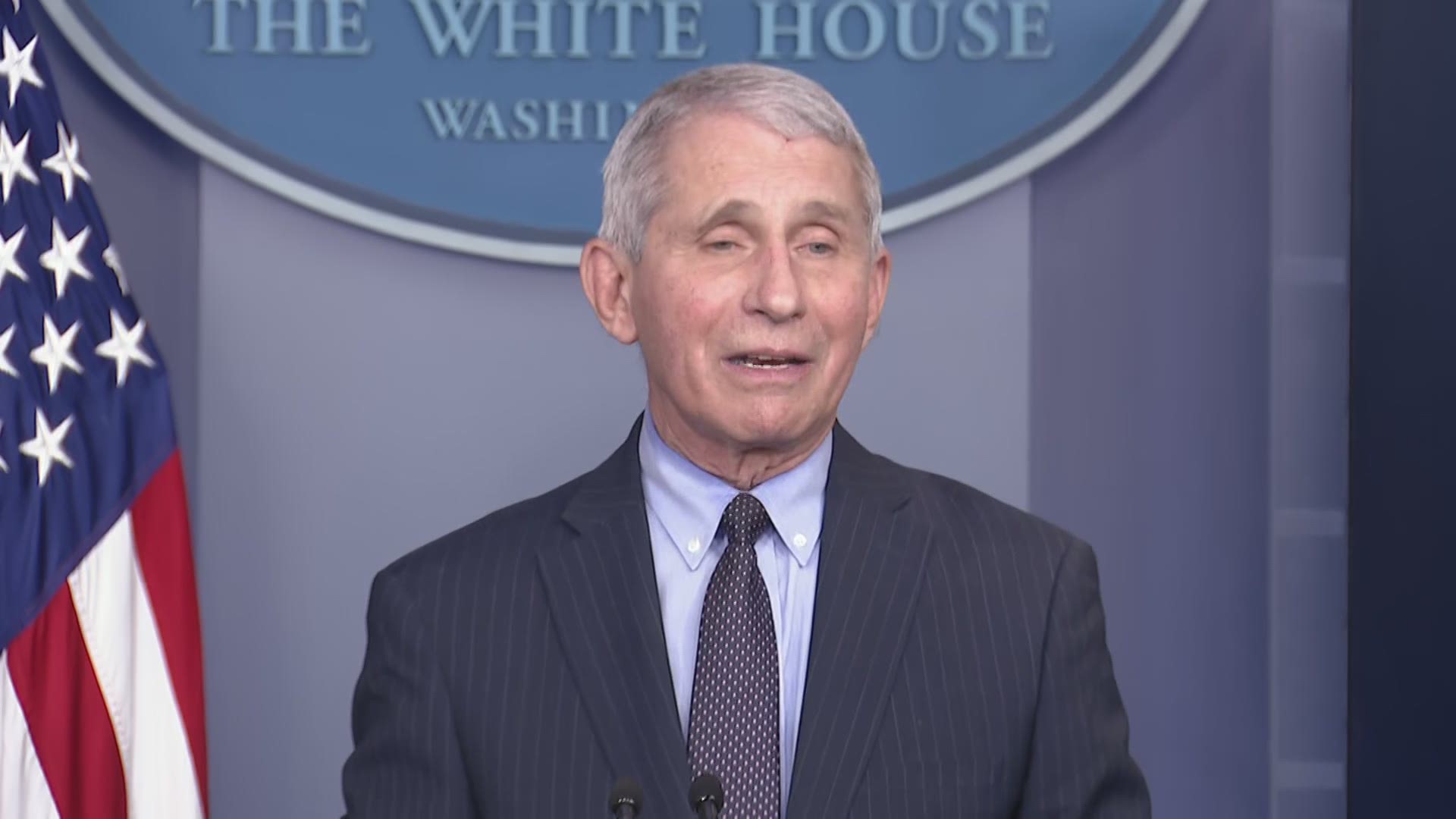 Dr. Fauci said the more transmissible variants of the COVID-19 virus should be taken seriously, but it appears vaccines currently will still be effective against it.