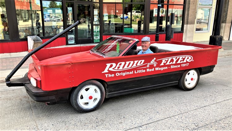Inspired by his childhood toy, Minnesota man builds not-so-little red wagon he can drive