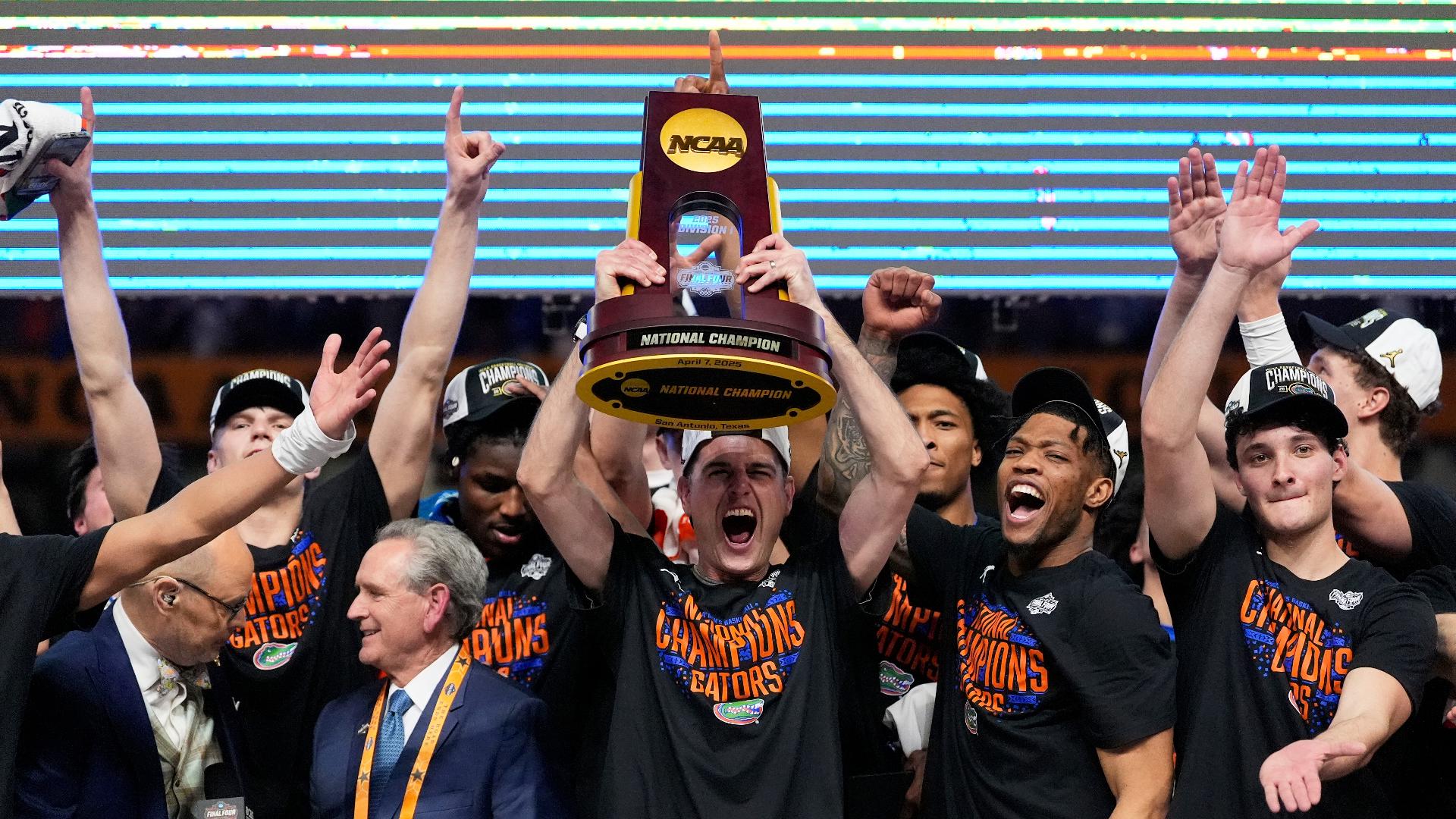 The Gators basketball team took part in a uniquely San Antonio tradition: Celebrating their Final Four victory on the river.