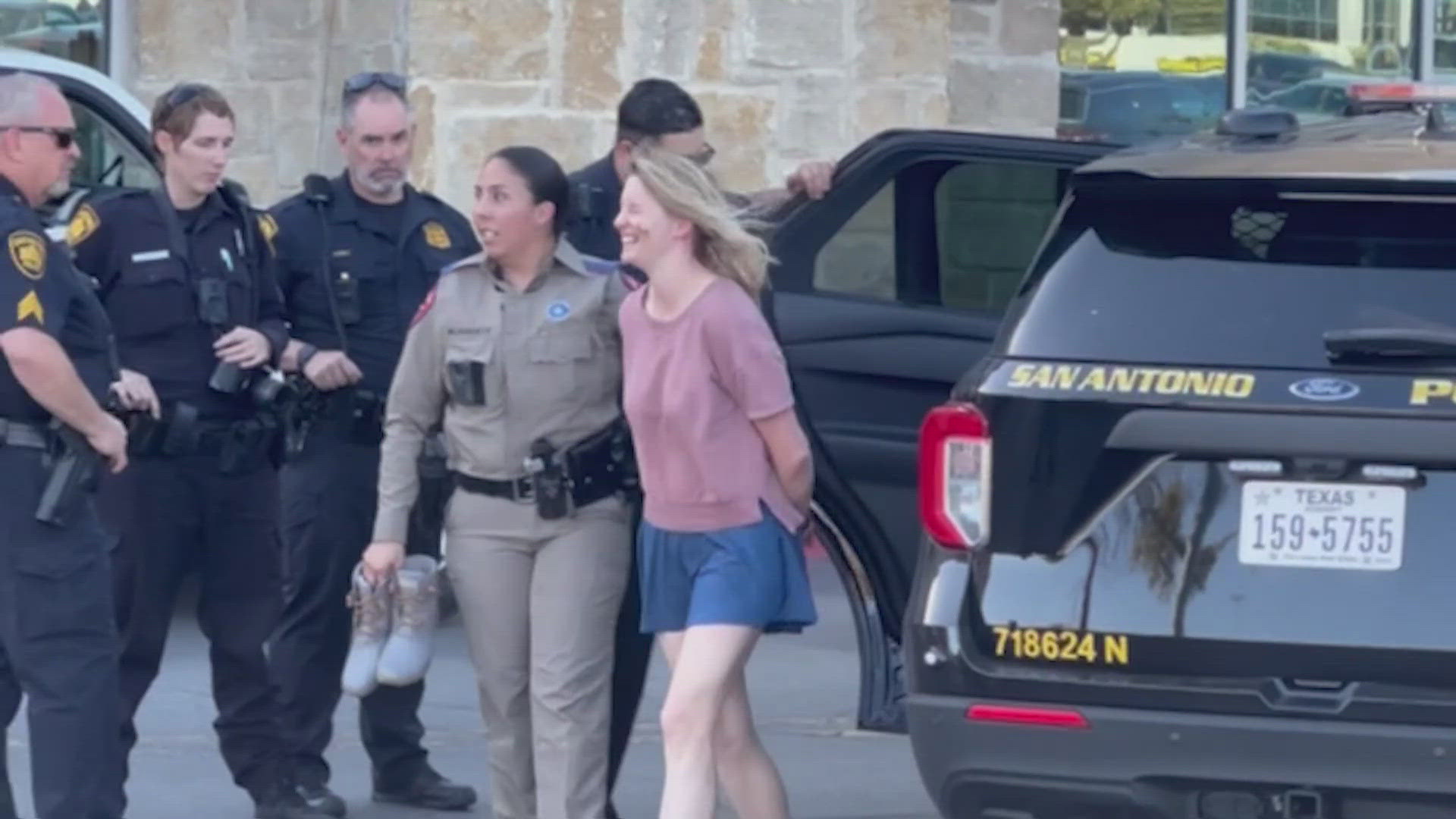 The unidentified woman, who DPS believes was intoxicated, faces multiple charges including evading arrest and aggravated assault on a public servant.