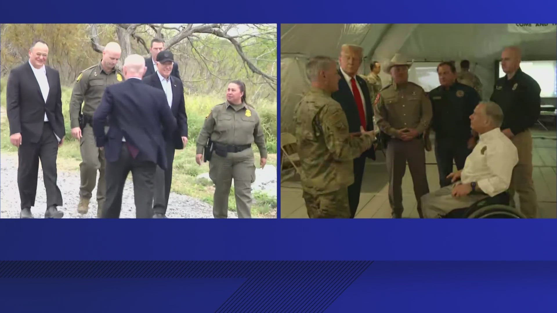 President Joe Biden made his trip to Brownsville while former President Donald Trump was joined by Governor Greg Abbott in Eagle Pass