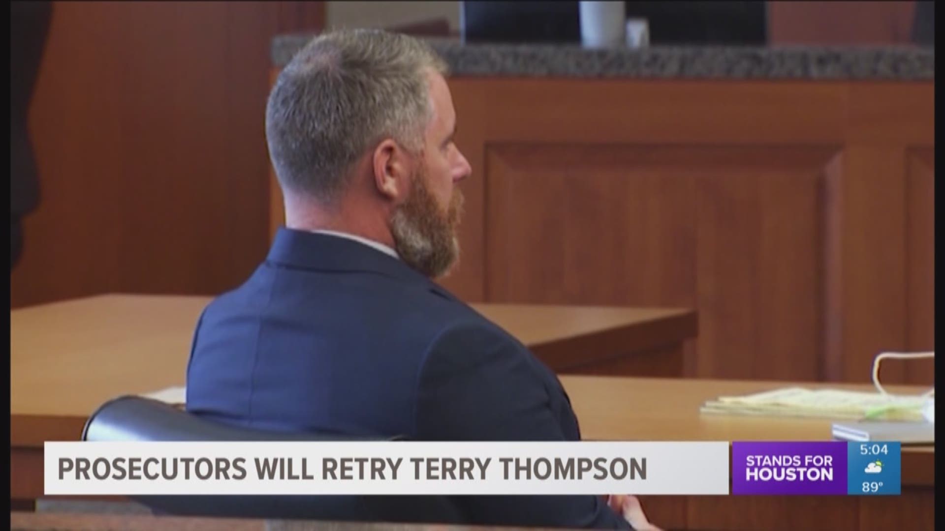 The Harris County District Attorney will retry Terry Thompson for homicide.