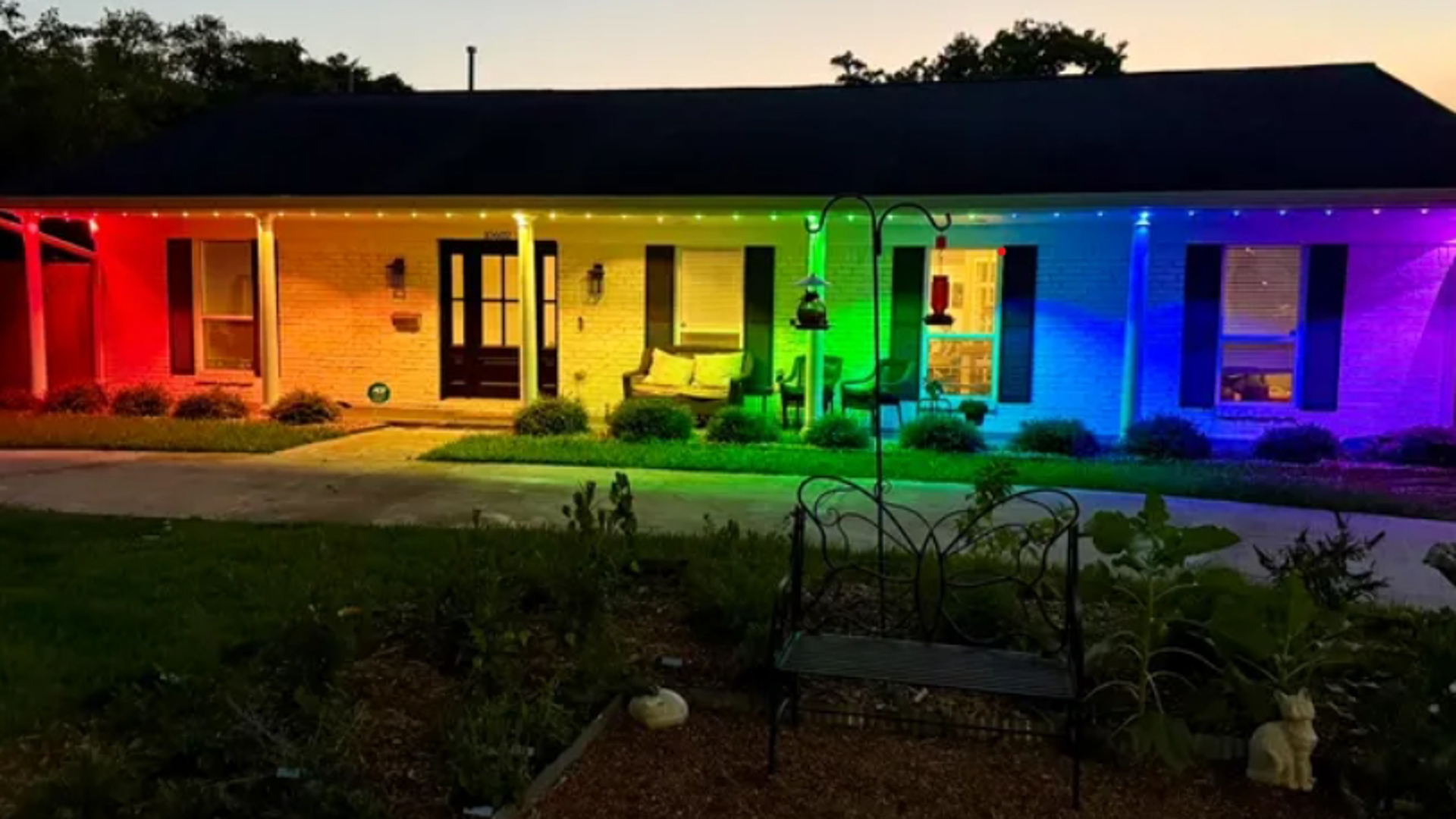 Jordanna Riggs said they're raising their children to love everyone and the colorful lights shine a beacon of hope.