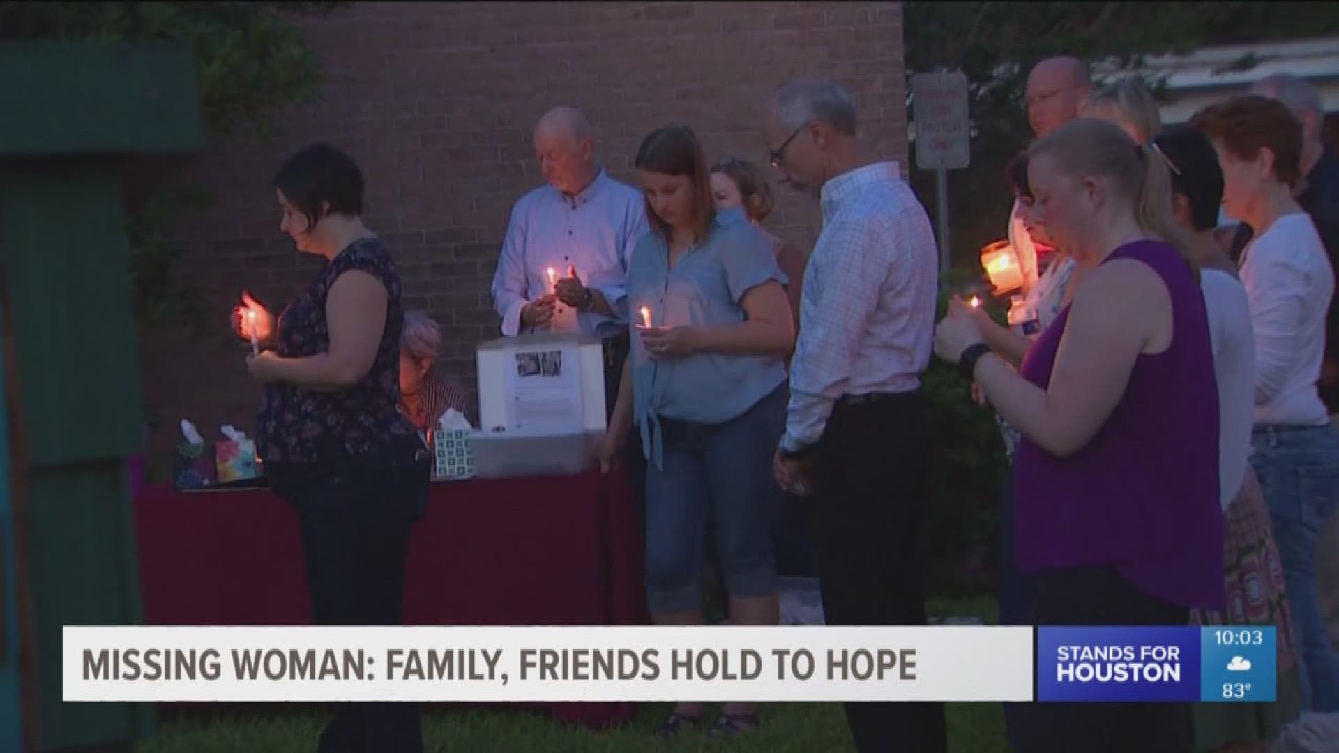 Family members and friends gathered at a vigil for Brittany Burfield who has been missing for three weeks.