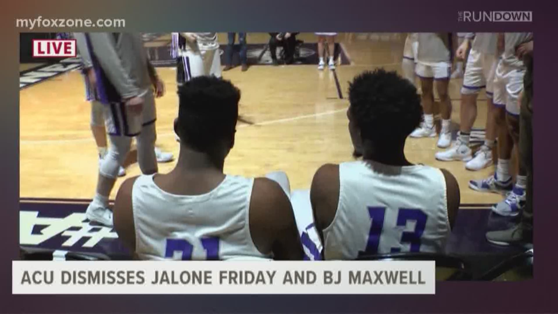 ACU juniors Jalone Friday and BJ Maxwell were dismissed from the basketball team. An official statement from the University said both players violated policies and had behavior inconsistent with the values of ACU. Friday was the teams leading scorer.