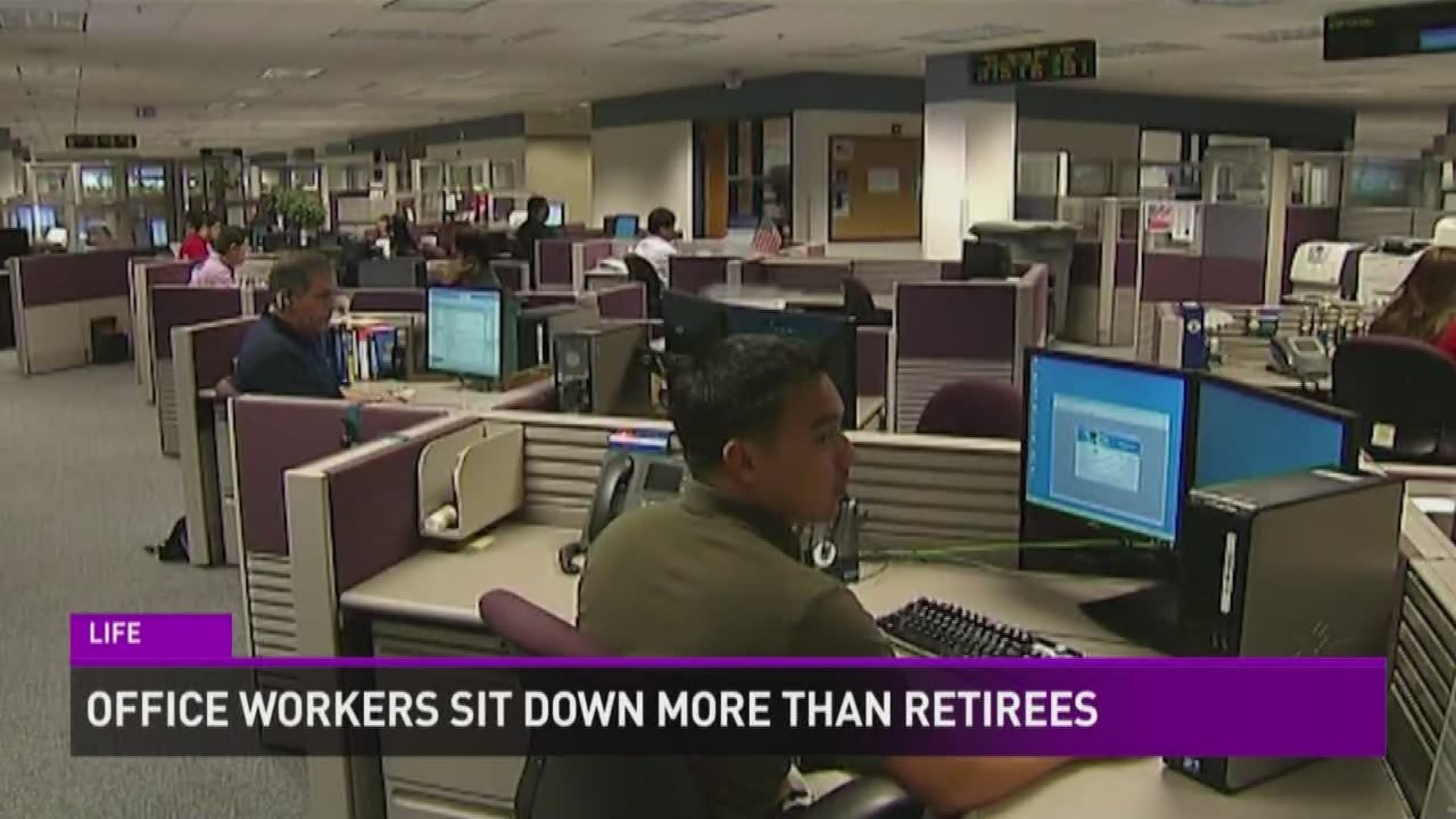 Most middle-aged office workers now spend more time sitting down than their retired peers.