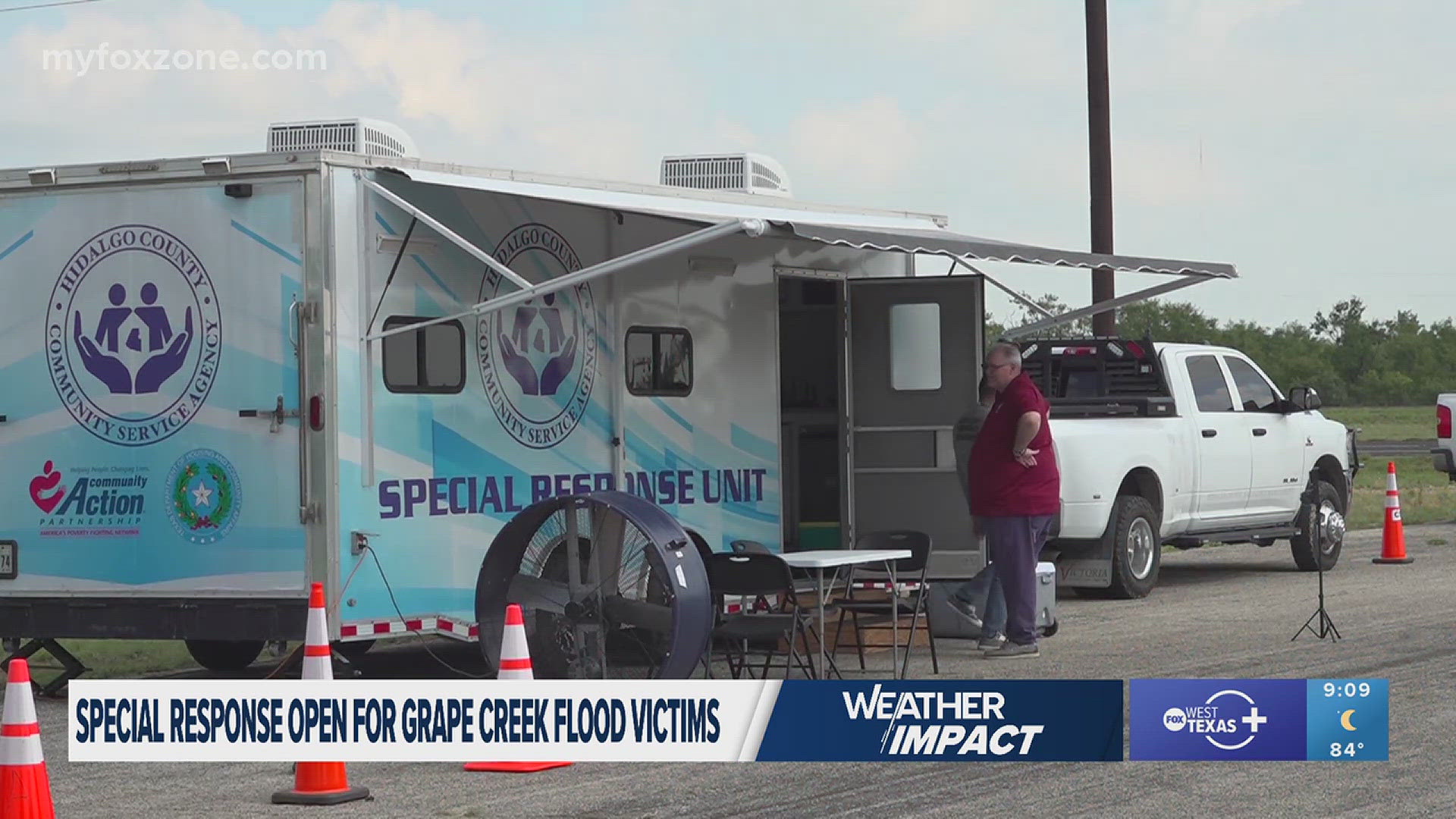 The Concho Valley Community Action Agency is using a mobile unit to help flood victims in northern San Angelo and Grape Creek until July 17.