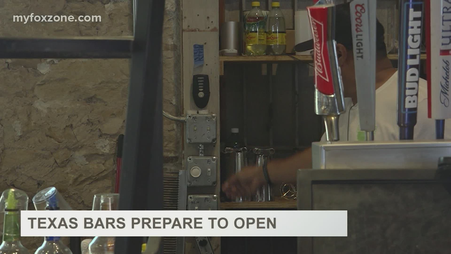 West Texas bars preparing to reopen.