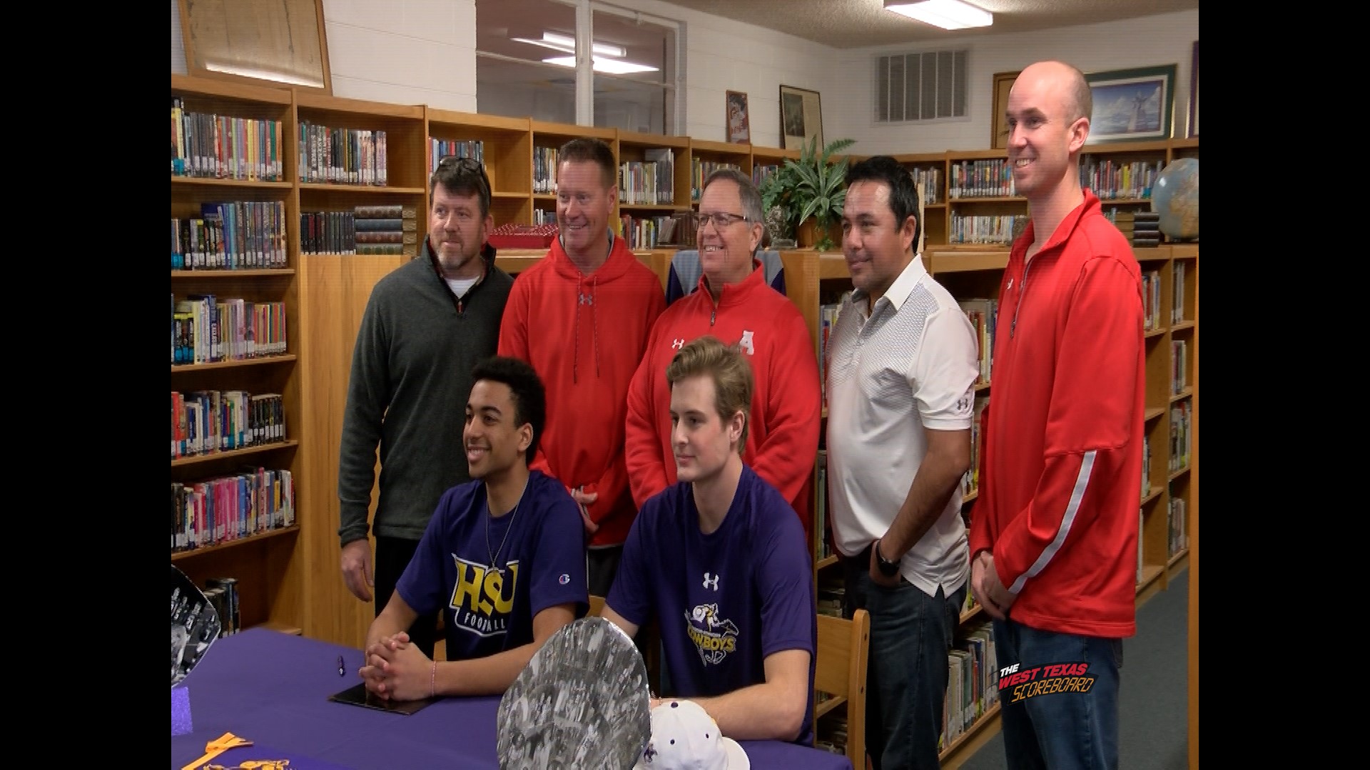 Albany's Ryan Hill and Cameron Dacus signed with Hardin-Simmons to continue their football careers. They celebrated with friends, teammates, family and the community of Albany.