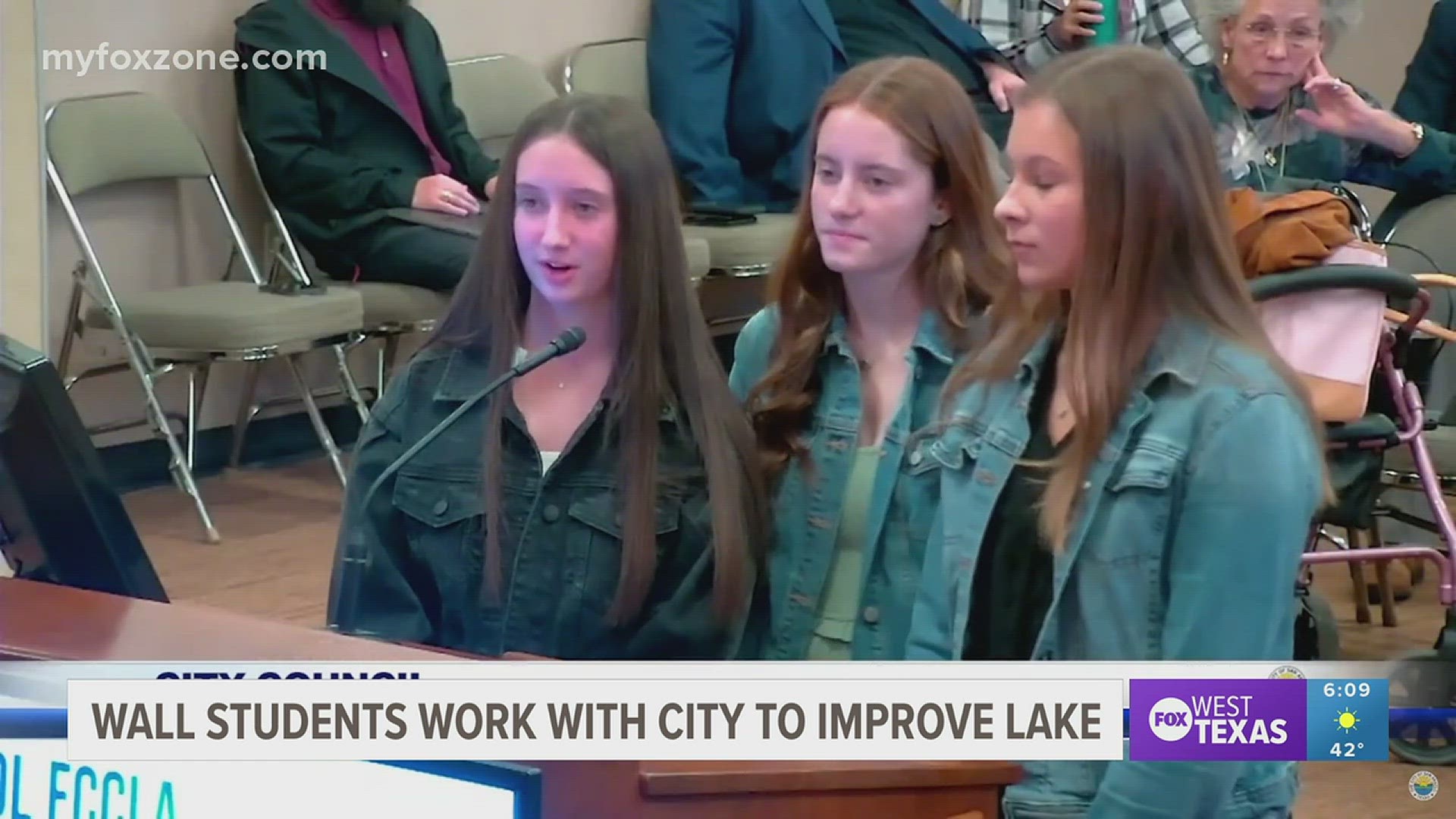 Ainsley Jameson, Ella Taylor and Isabel De La Pina are Wall High School sophomores who partnered with the City of San Angelo to sustain Lake Nasworthy.