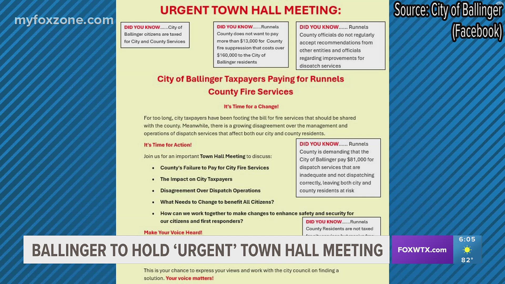 The City of Ballinger posted to its Facebook page, outlining points of disagreement between it and the county, and making the announcement.