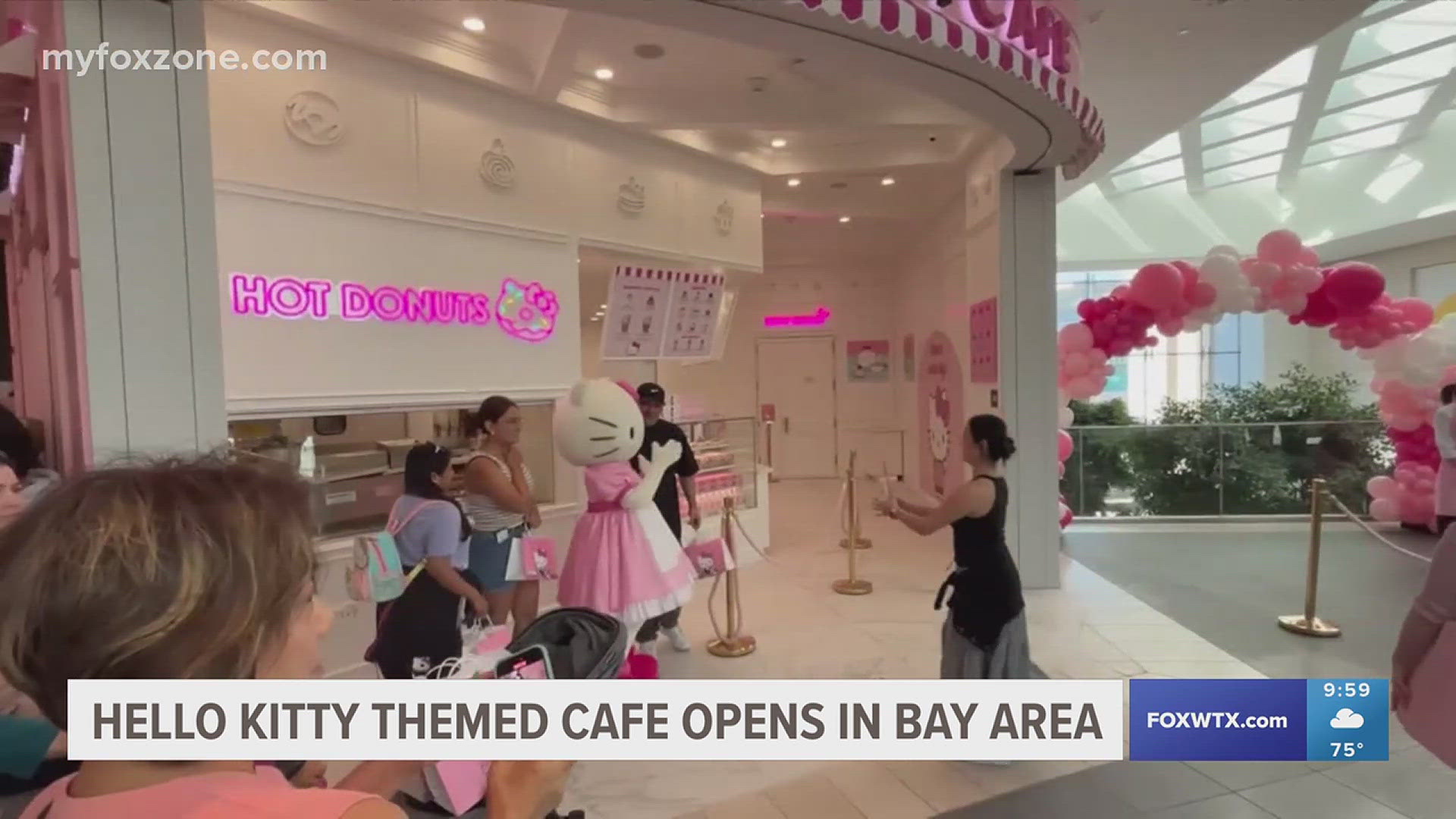 The Bay Area's first permanent Hello Kitty Cafe opened in Santa Clara, drawing fans with themed treats, afternoon tea, and photo ops with Hello Kitty herself.