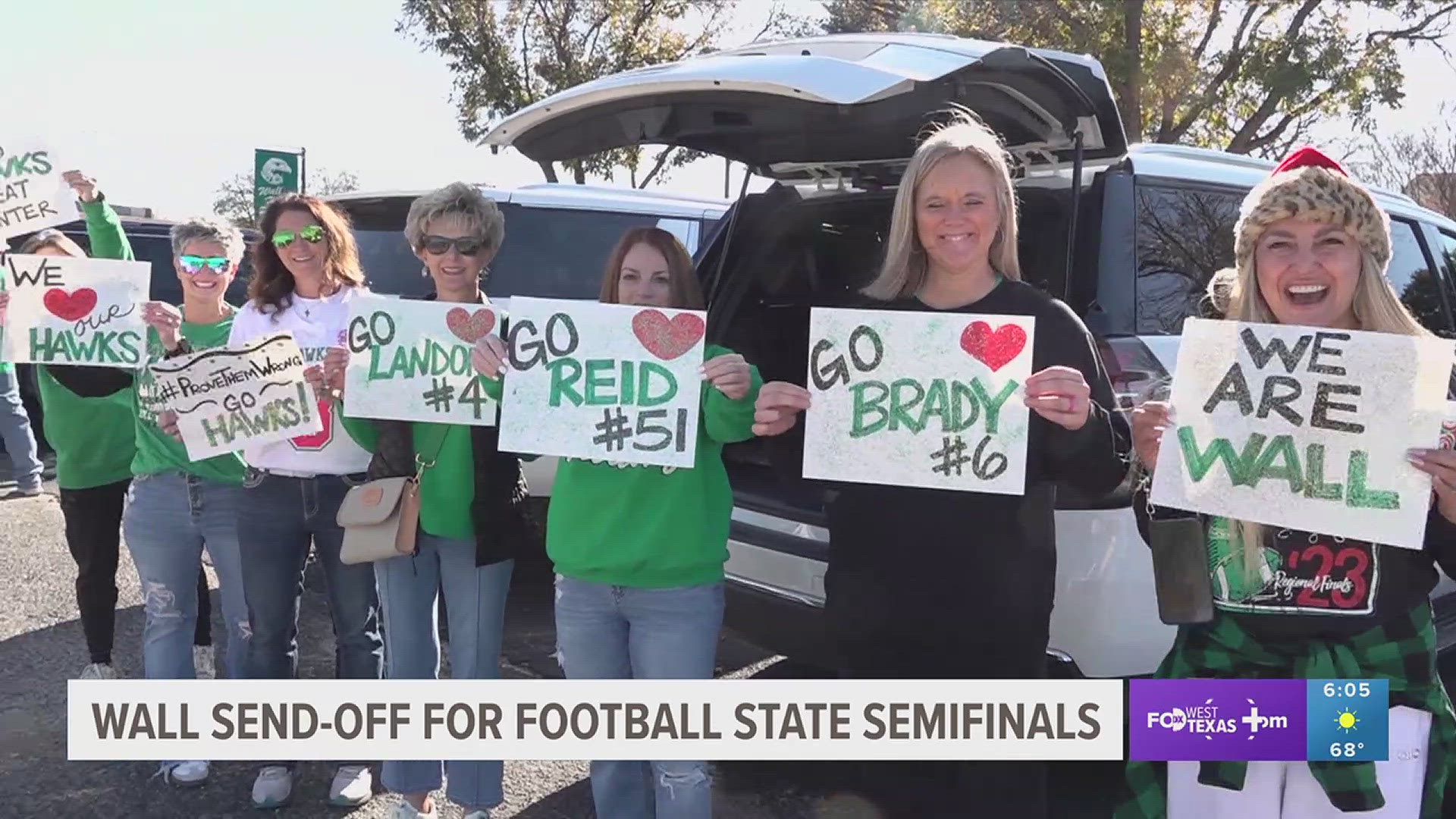 The Wall Hawks are taking on the Gunter Tigers for a chance to play in the state game. And the people of the small town know how to send the guys off in style.