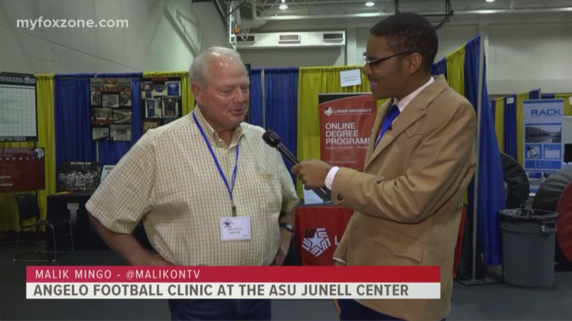 Our Malik Mingo is live at the Junell Center on the Angelo State University campus with details about the 45th annual 'Angelo Football Clinic'