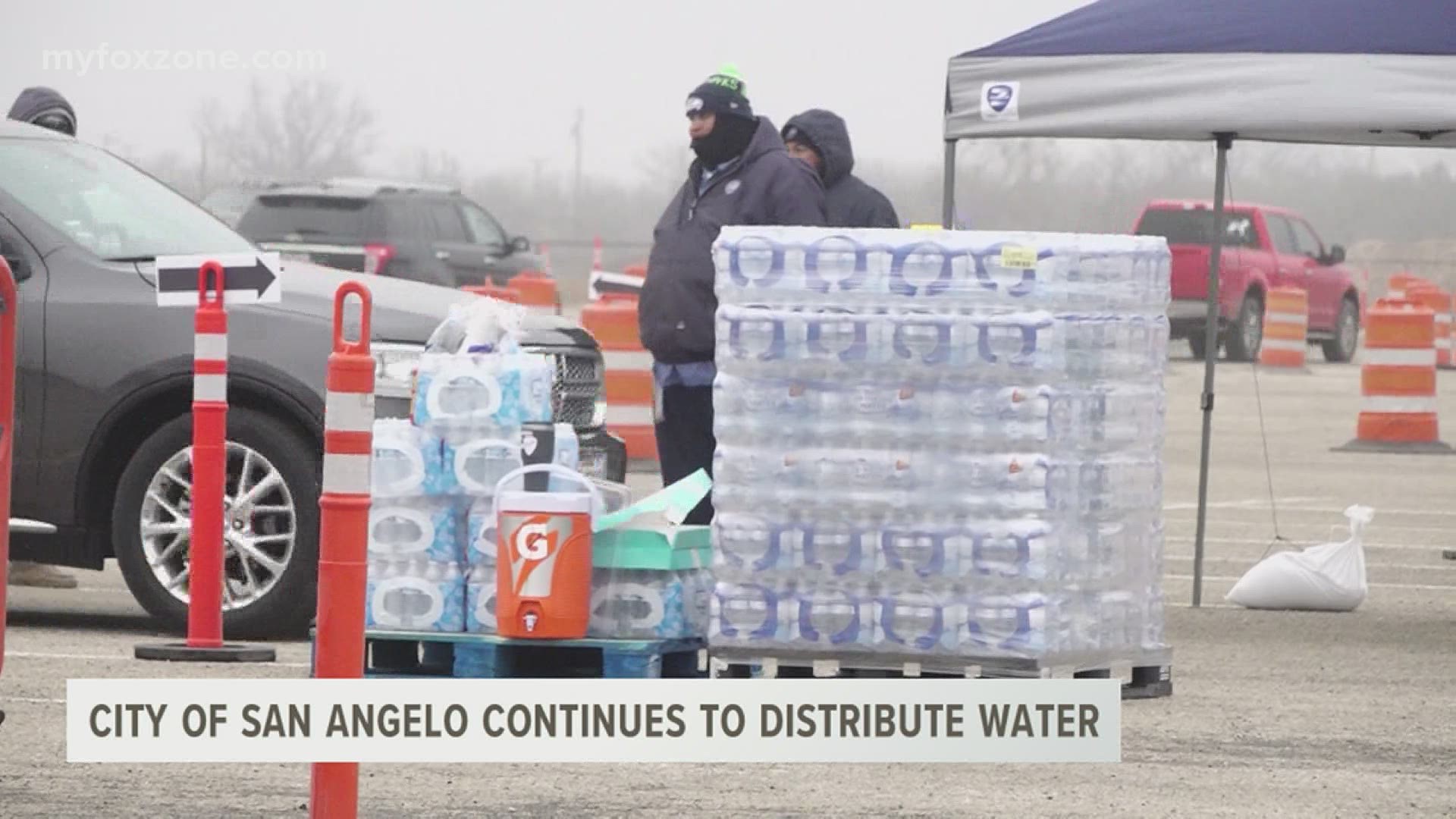13,000 cases of water came into the distribution center.