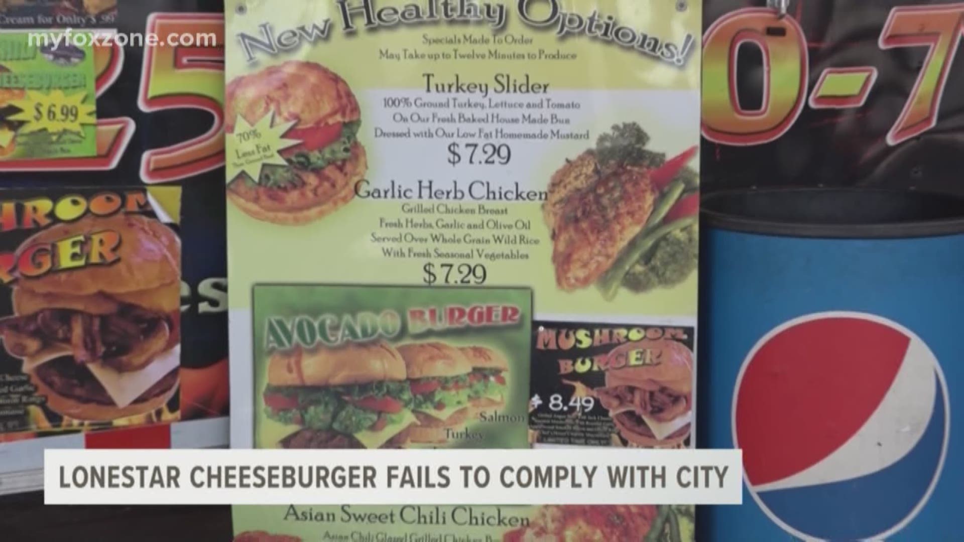 Lonestar Cheeseburger fails to comply with city.