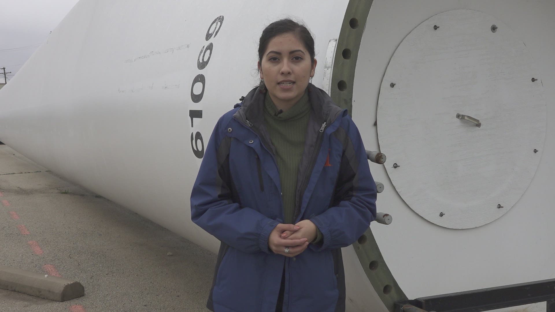 Wind turbines are programmed to shut down once severe weather approaches.