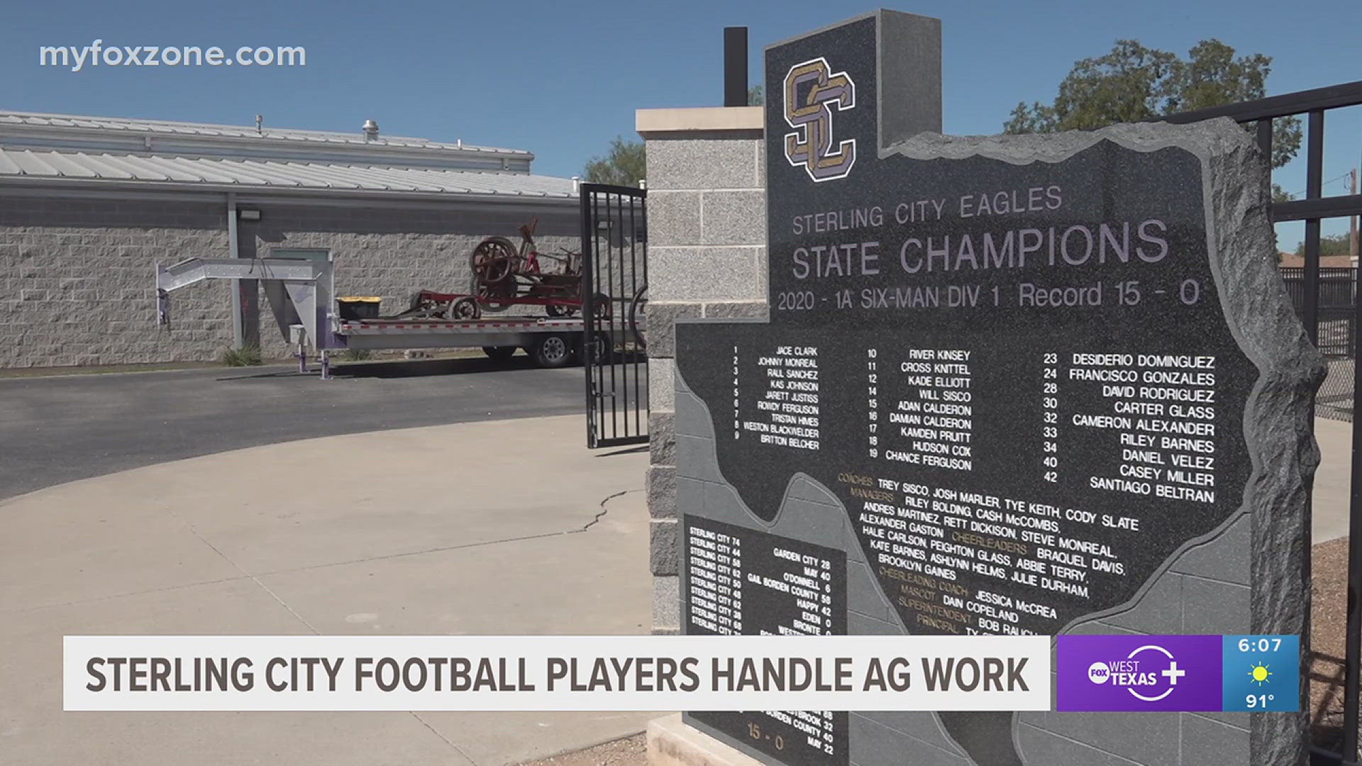 Sterling City's Seth Turner and Braydon Pitcock are seniors. The pair are ag students who double as football players for the Eagles.