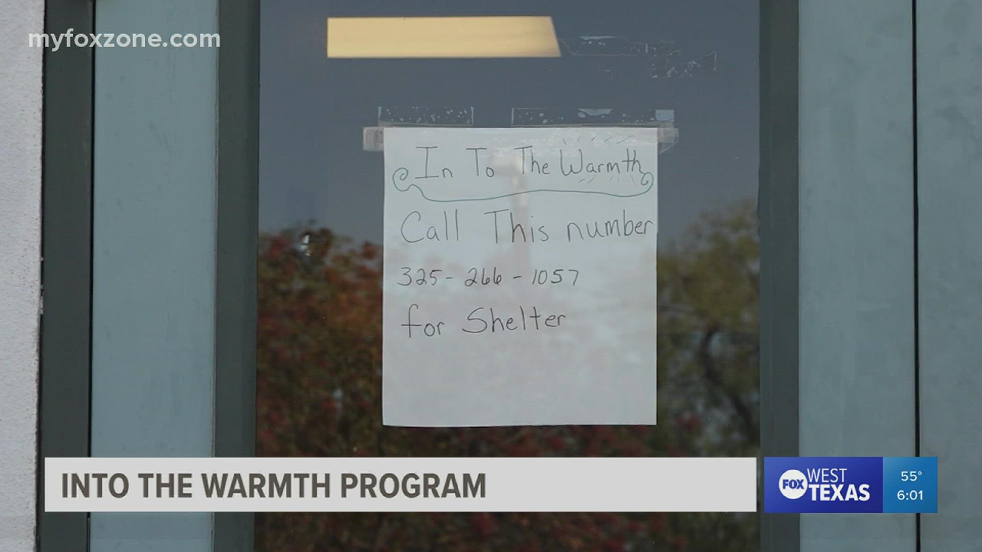 The program provides shelter to people when nighttime wind chill factors are predicted to be below 35 degrees.
