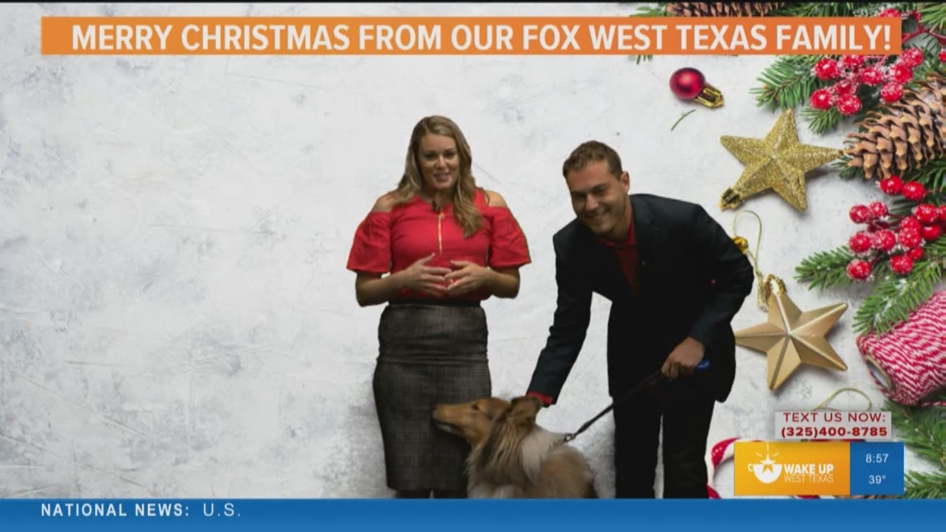 Meteorologist Joe DeCarlo brought his dog Storm on 'Wake Up West Texas'. Storm, Joe, Phoenix, and everyone at FOX West Texas wishes you a very Merry Christmas.