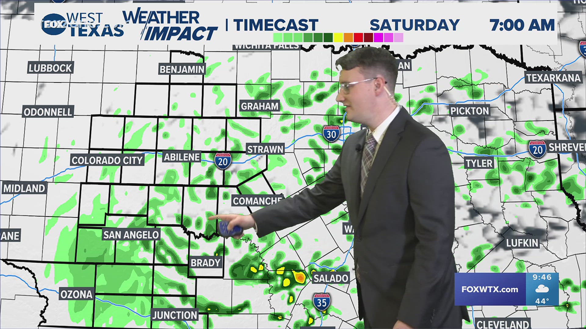 We will have a chilly and rainy Saturday before a sunny and warm Sunday. #txwx