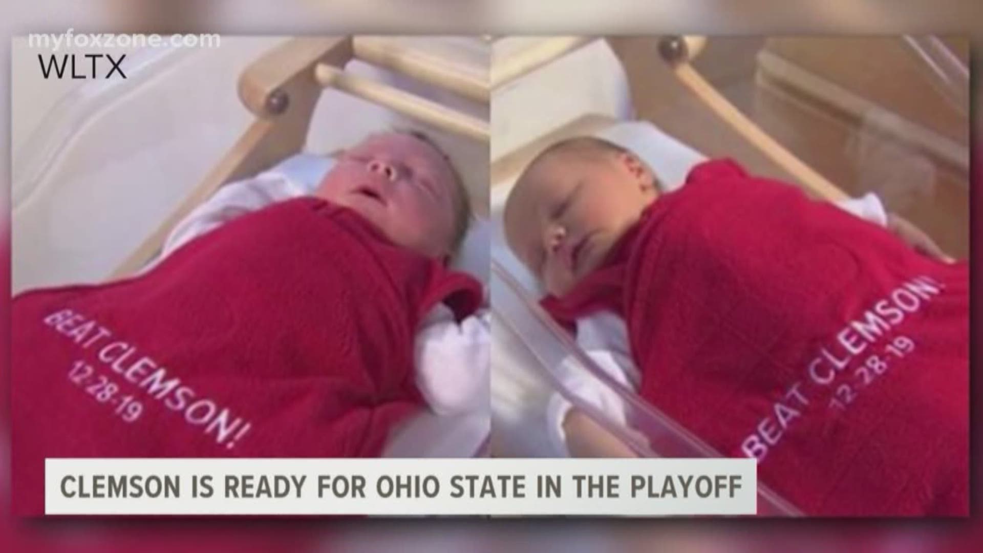 Ohio State Medical Center is wrapping newborns in "Beat Clemson" blankets