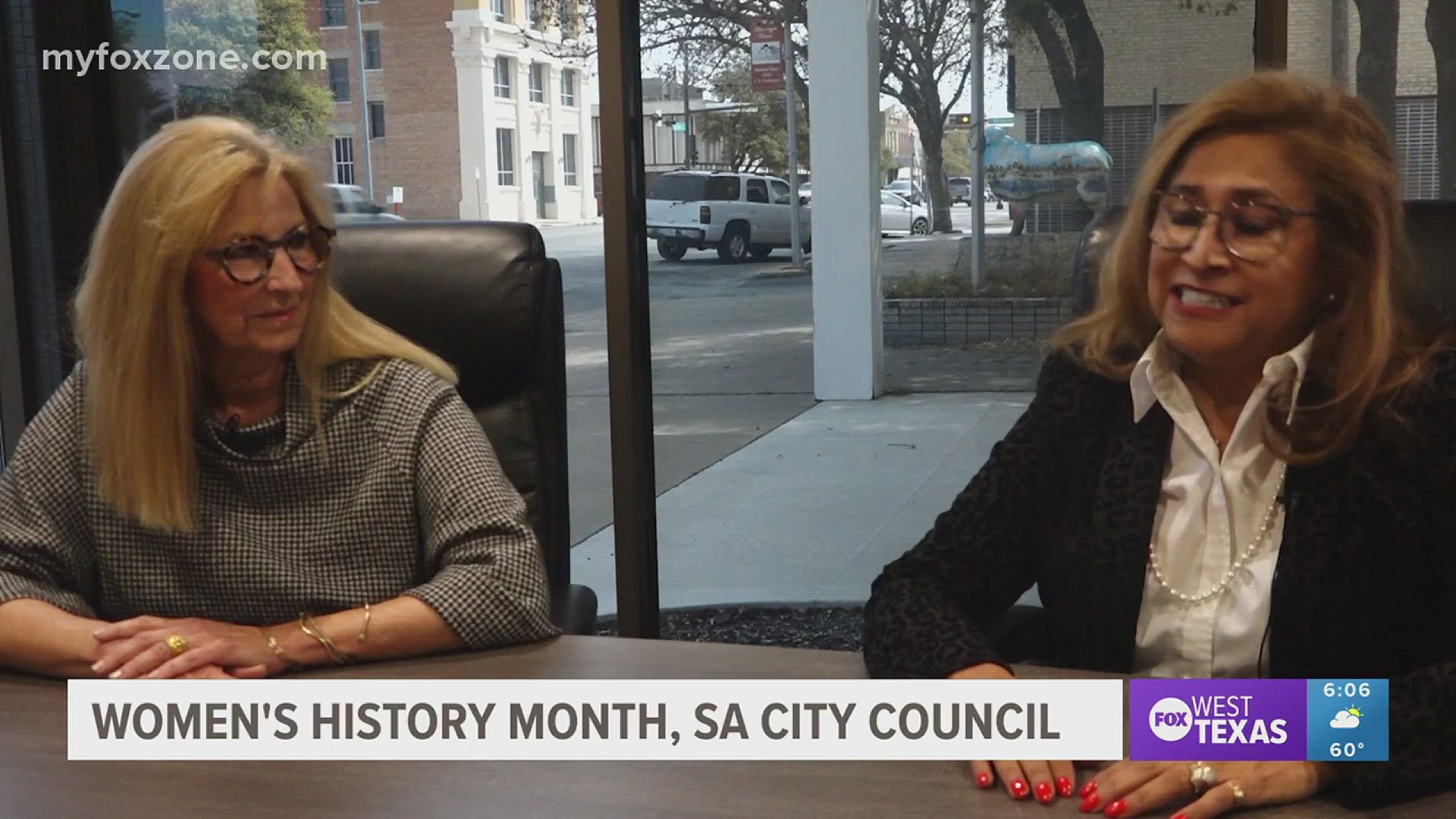San Angelo City Council members Lucy Gonzales and Karen Hesse Smith speak on the importance of being women in leadership roles.