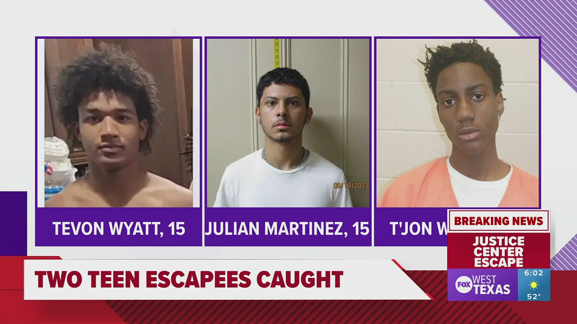 Police found and arrested juveniles Julian Tyce Martinez and Trevon James Damor Wyatt.