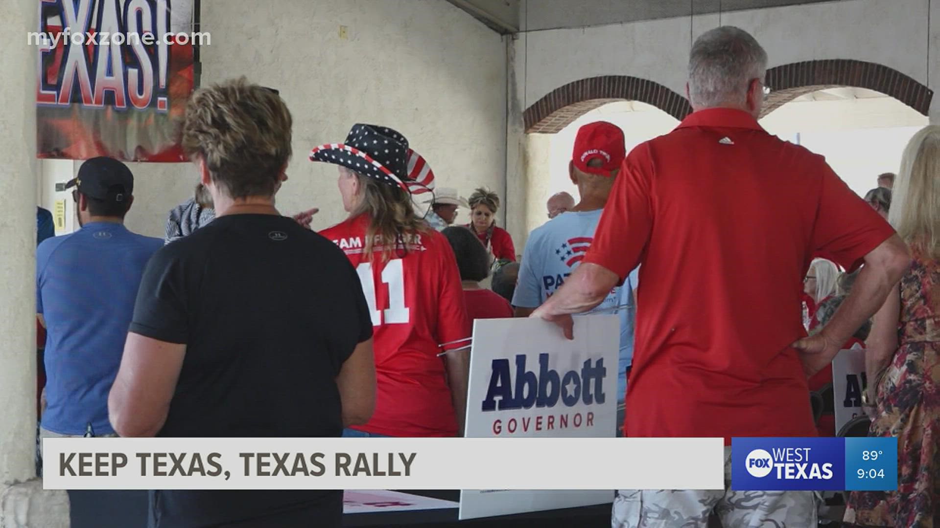 Gov. Greg Abbott's supporters got together in the Concho Valley to rally for his re-election.