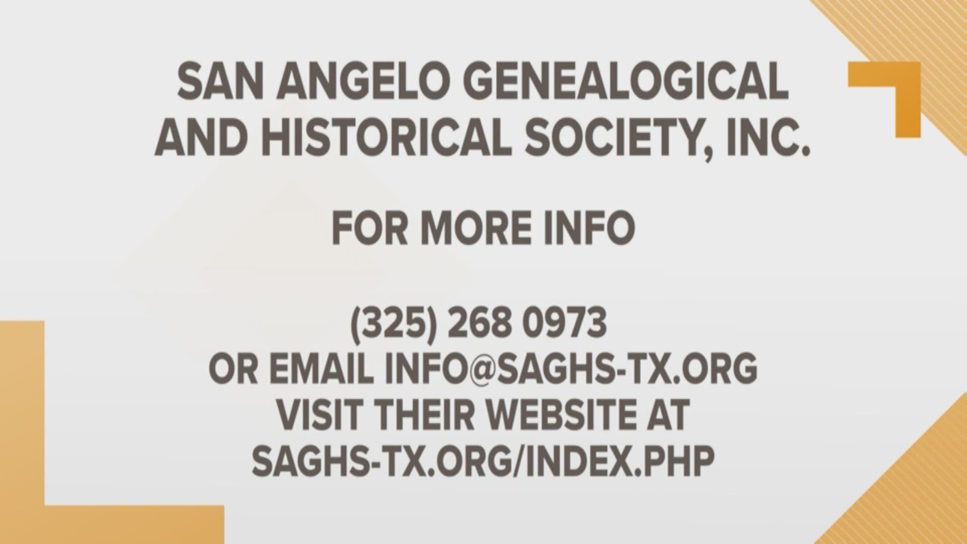 Our Malik Mingo speaks with the San Angelo Genealogical and Historical Society on how to start finding your family history. 