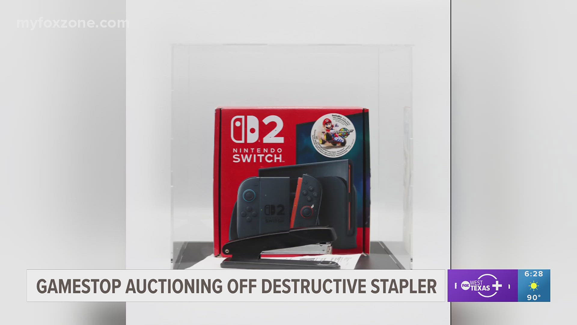 GameStop is auctioning a stapler that damaged Switch 2 consoles, with proceeds going to charity; affected customers received replacements.