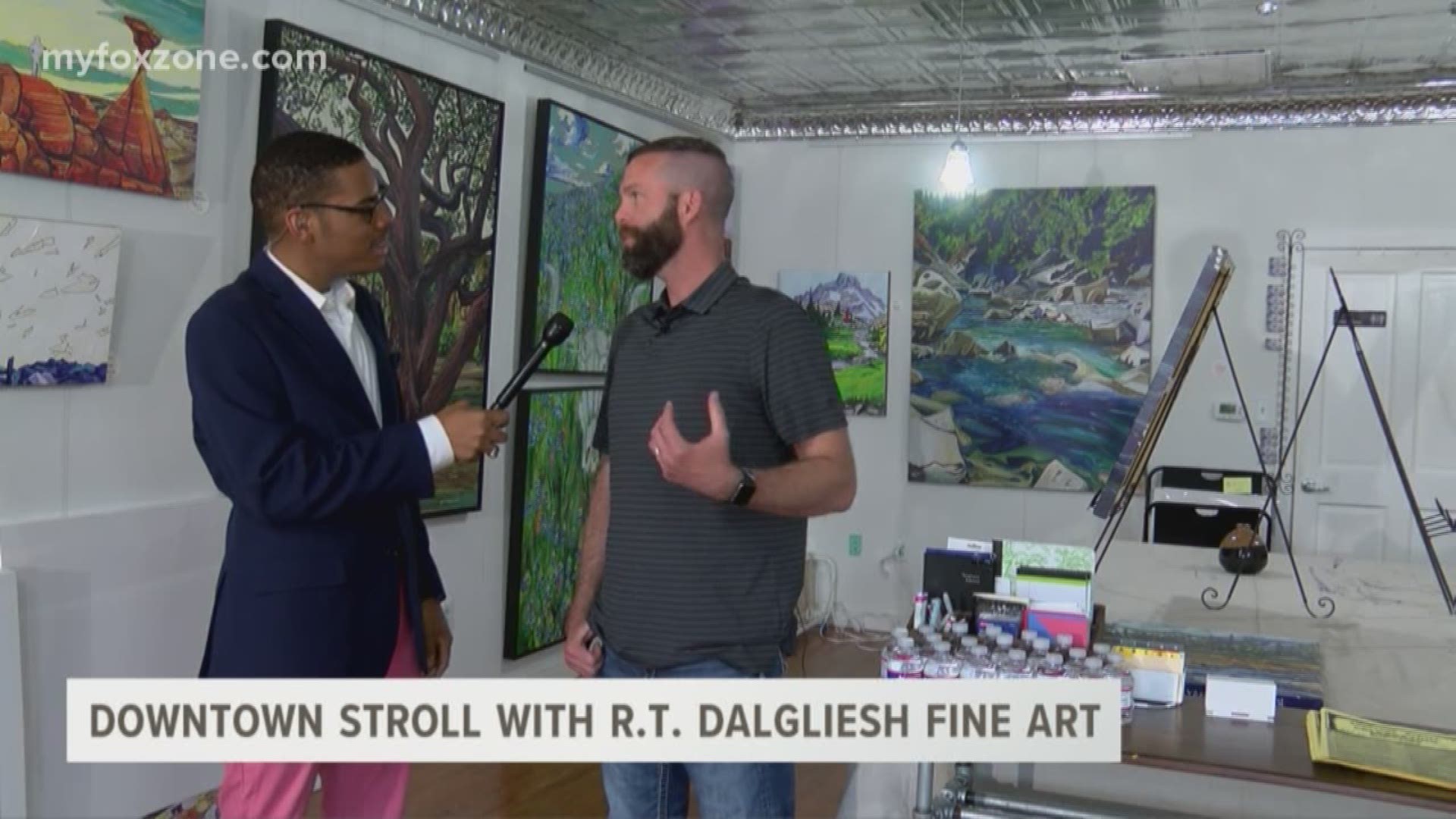 Our Malik Mingo is live at R.T. Dalgliesh Fine Art to speak with the featured artist this month for the Downtown Stroll.