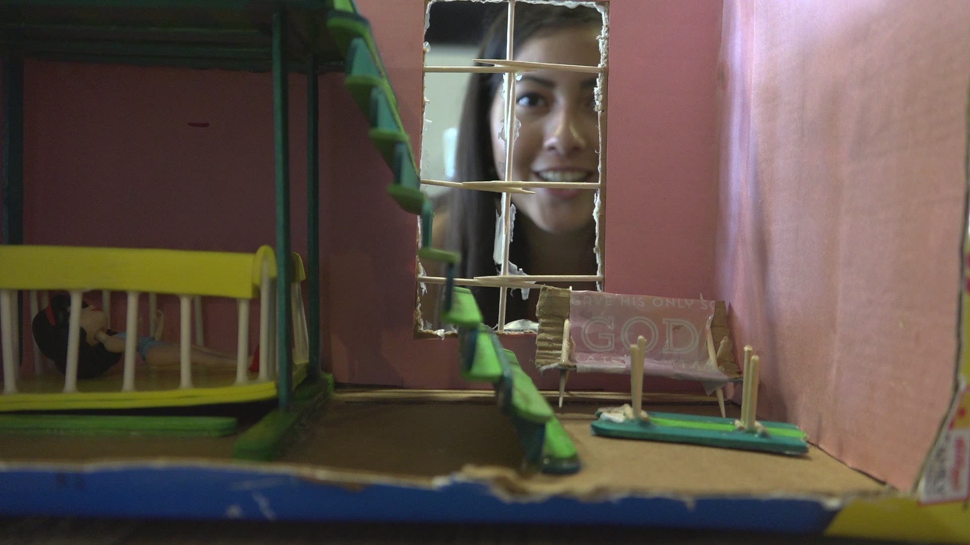One Merkel woman makes doll houses out of recycling items.
