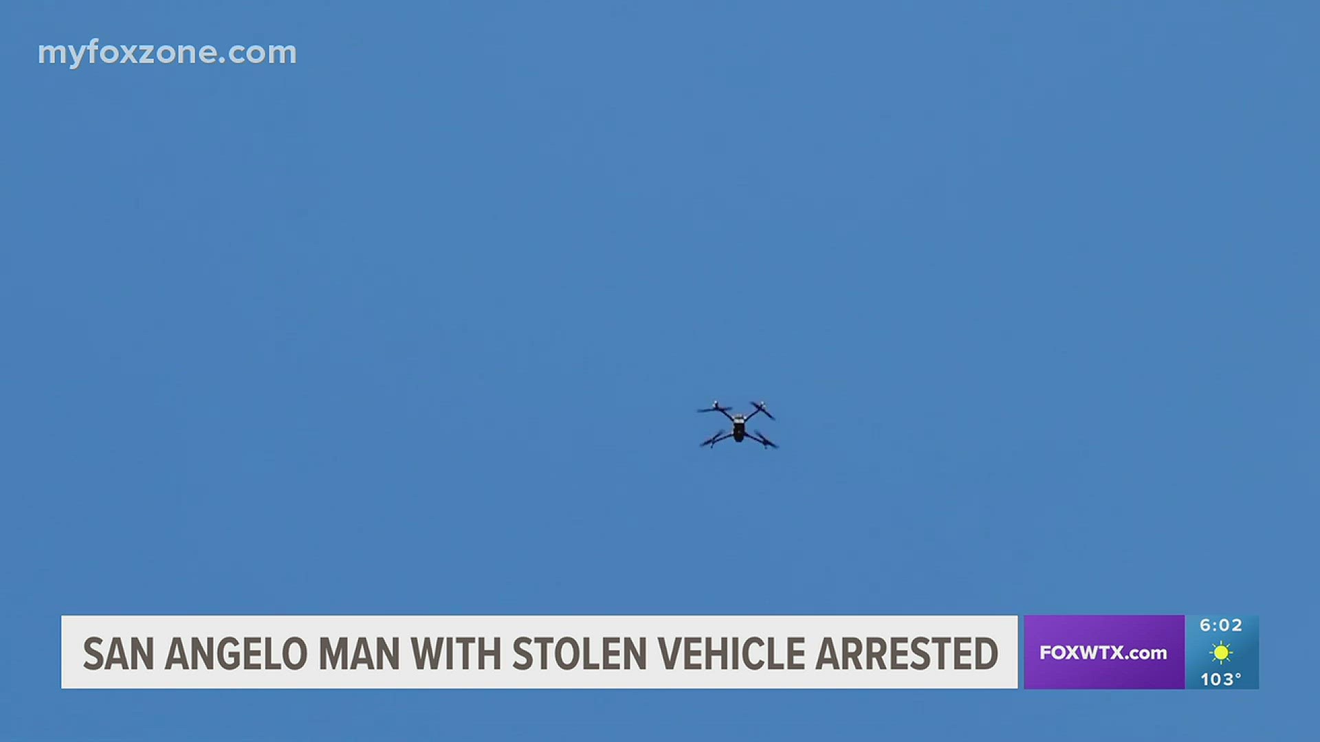 San Angelo Police officers arrested a wanted man with a parole violation and a stolen vehicle after a brief chase. The SAPD's Drone Unit was called to help search.