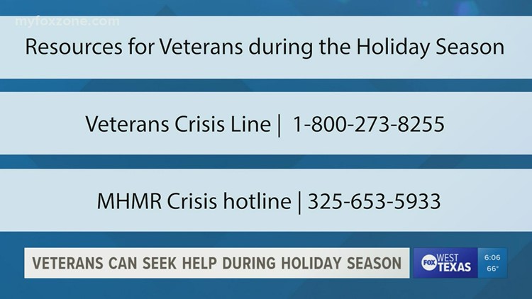 Local resources are available for veterans who deal with depression during the holidays