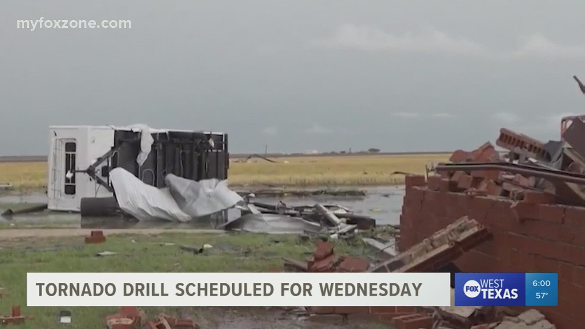 As part of Severe Weather Awareness Week, an area-wide tornado drill is scheduled for Wednesday.