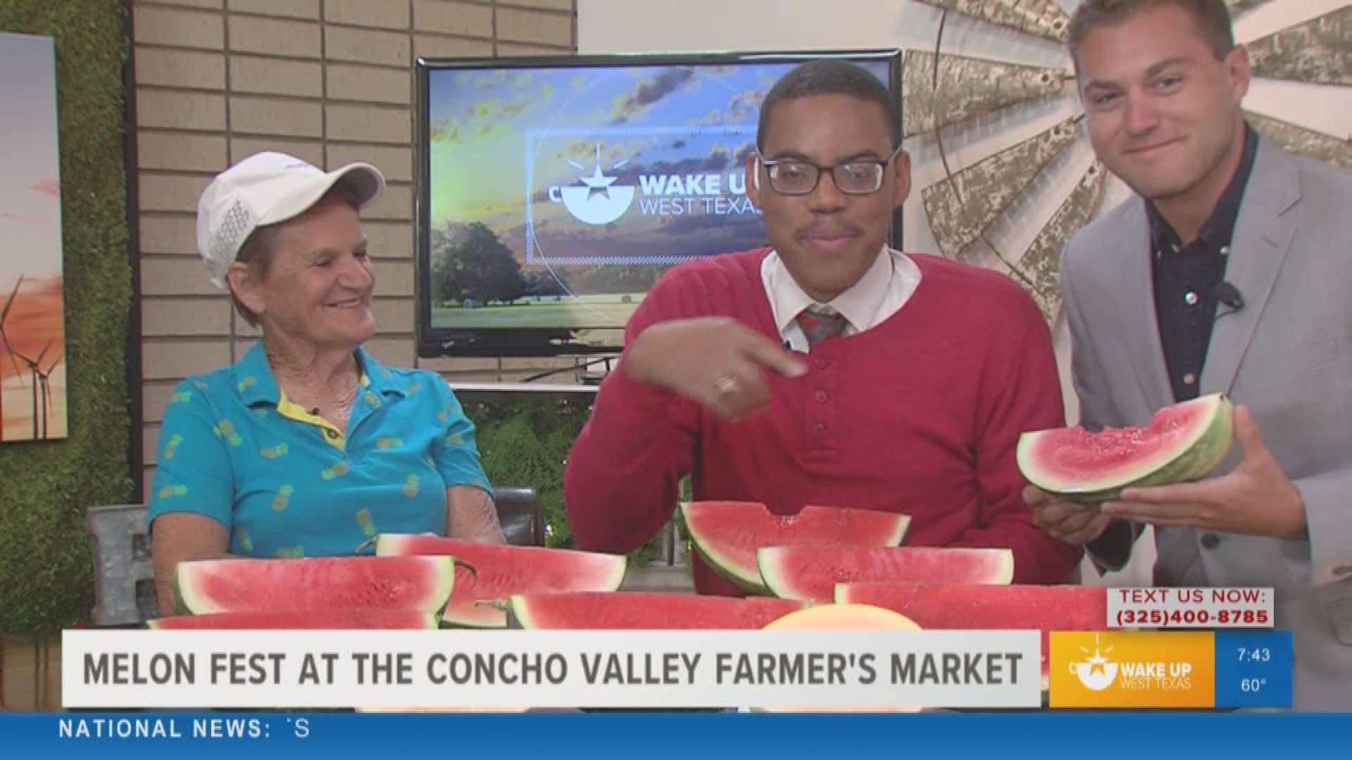 With the Melon Fest this weekend at the Concho Valley Farmer's Market, our WUWT crew tastes some watermelon live on the show