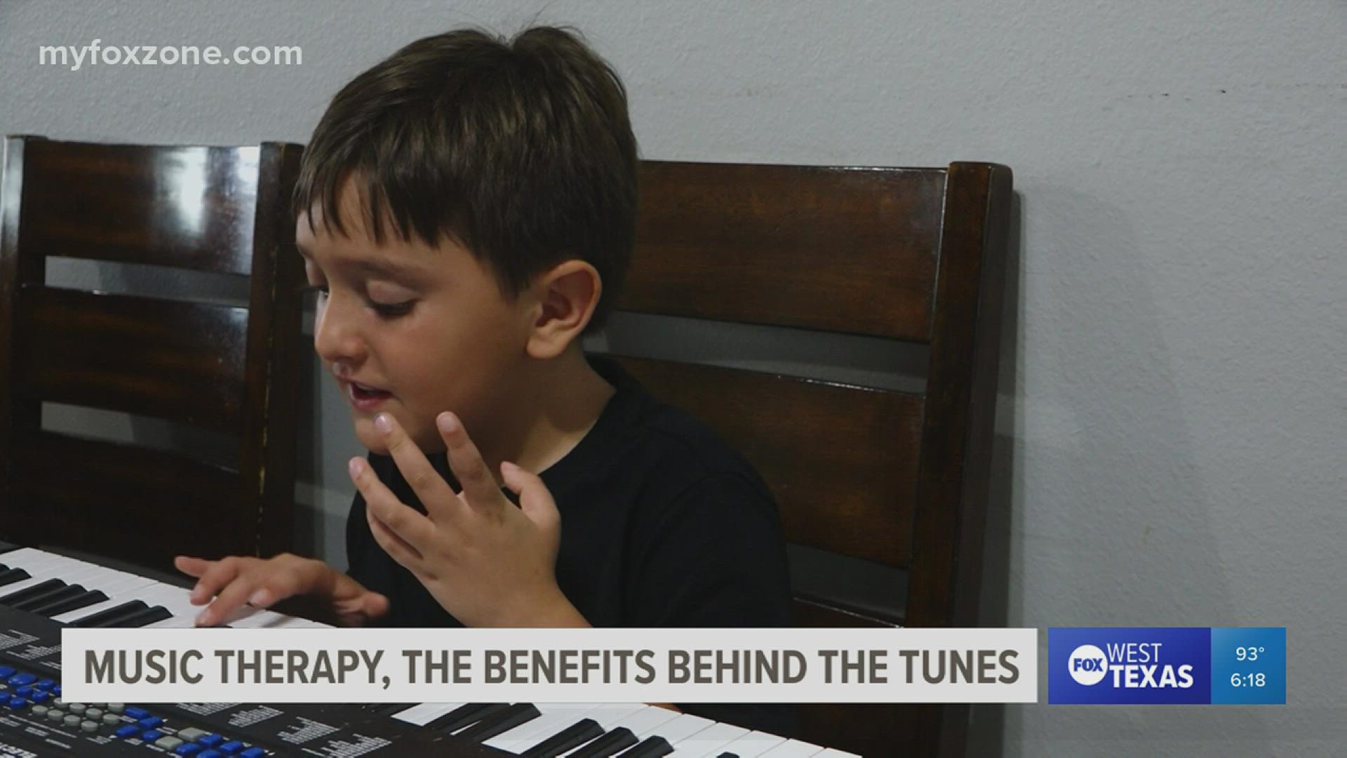 8-year-old Aiden Lopez developed his passion for creating tones through music therapy.