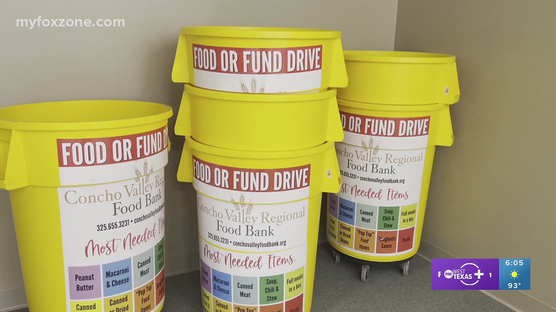 The Concho Valley Regional Food Bank is seeking your help using bright yellow barrels.