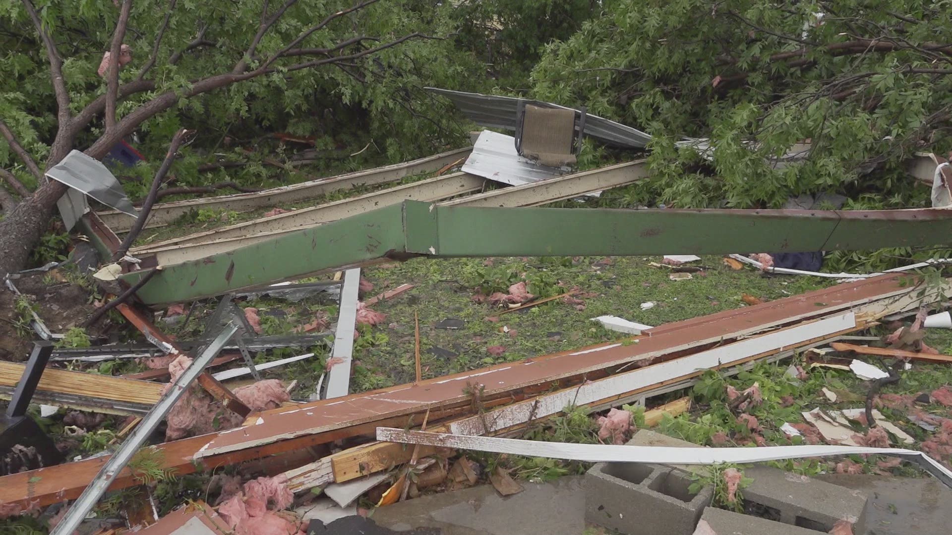 The city of Ballinger, Texas was hit by severe weather Saturday morning. We spoke to local residents whose homes were destroyed by a tornado.