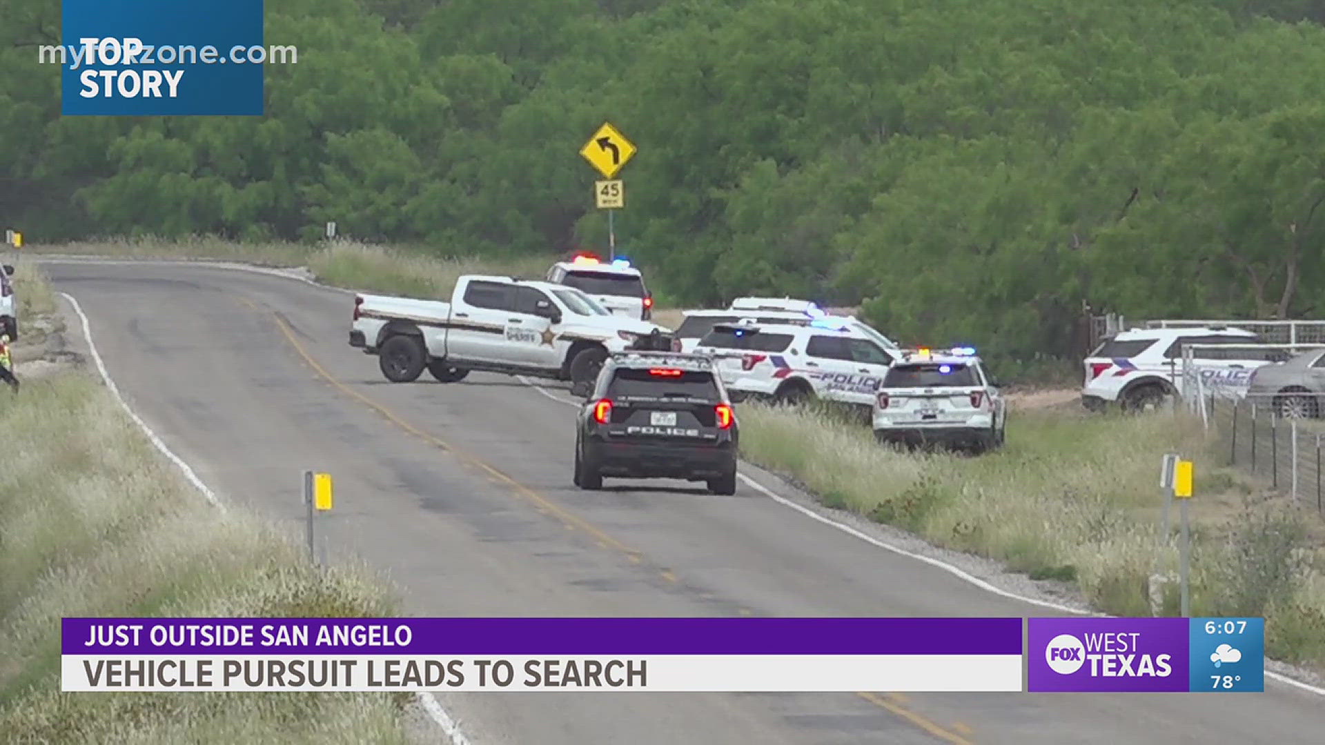 San Angelo police stop pursuit due to severe weather | myfoxzone.com