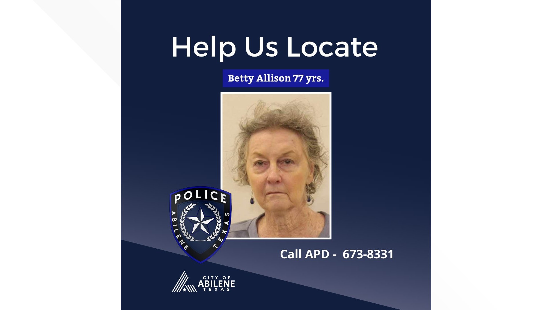 Abilene woman with dementia missing, APD asks for help