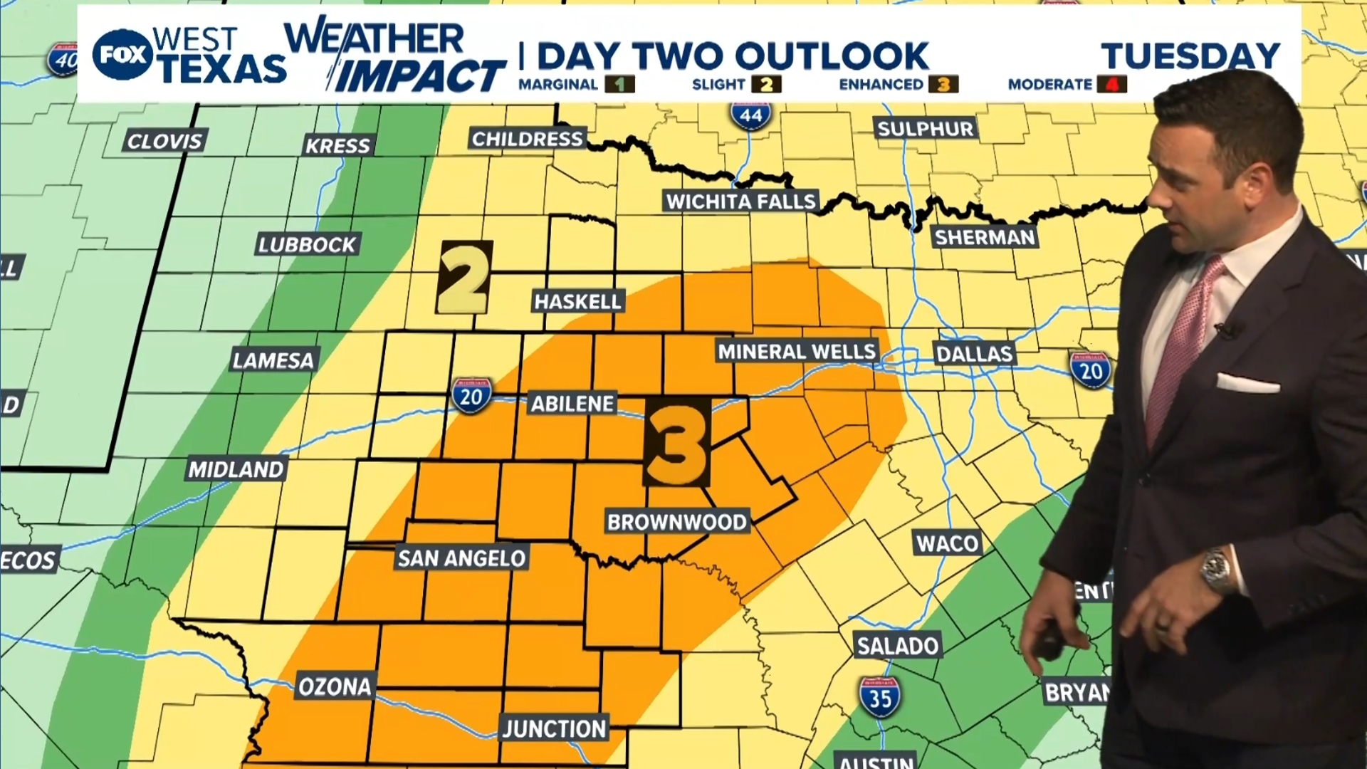 Strong to severe storms possible Tuesday across West Texas before ...
